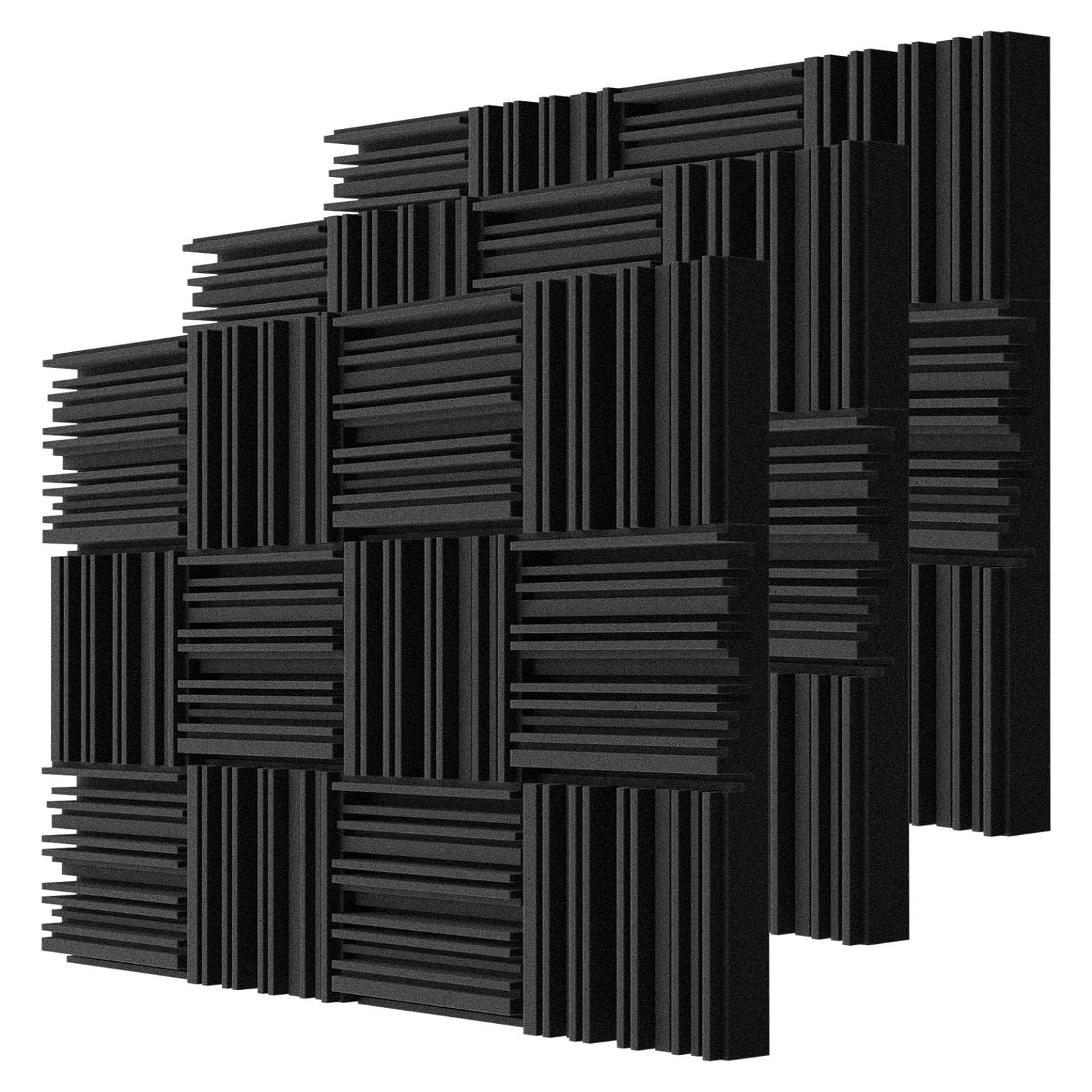 Paneles Acústicos TroyStudio 36 Pcs 30.48x30.48 cm Negro