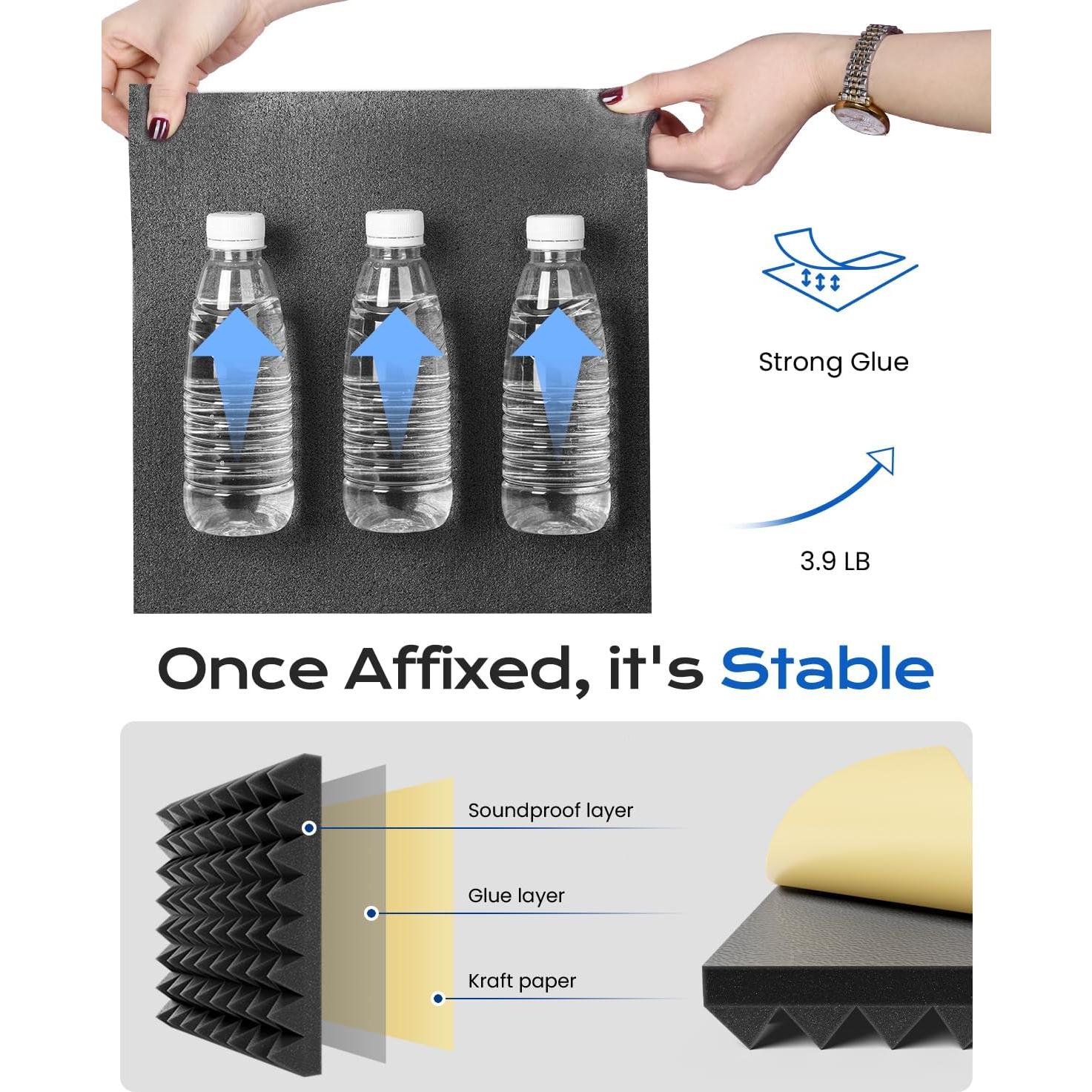 Paneles Acústicos Sonicism 12 Piezas 30.48x30.48cm Negro