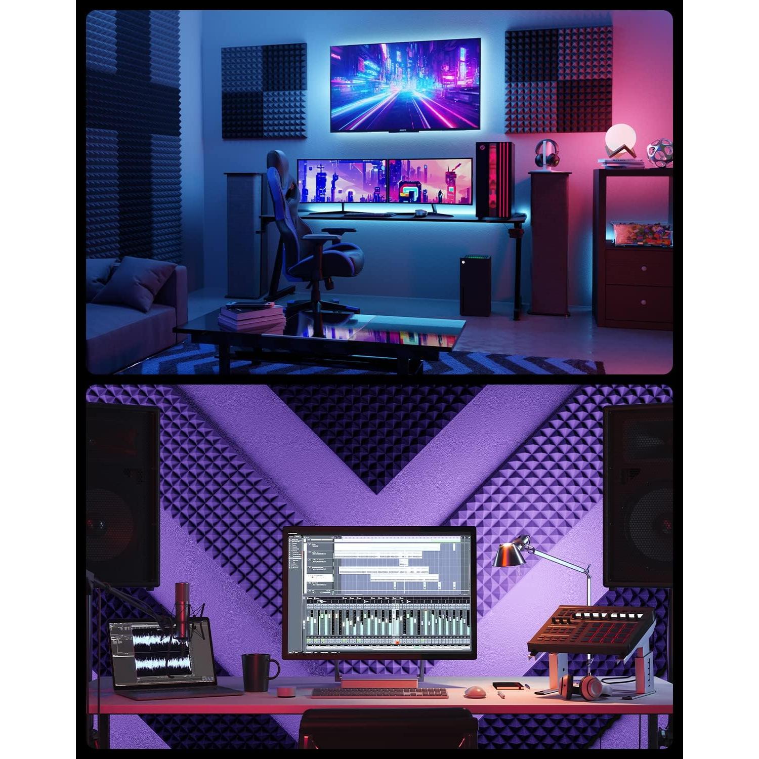 Paneles Acústicos Sonicism 12 Piezas 30.48x30.48cm Negro