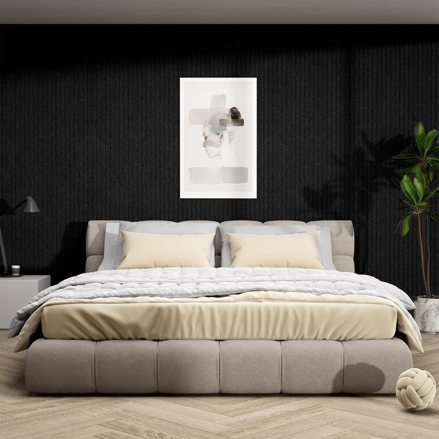 Paquete de 10 Paneles Acústicos Grandes 121.9x61x1cm Negro