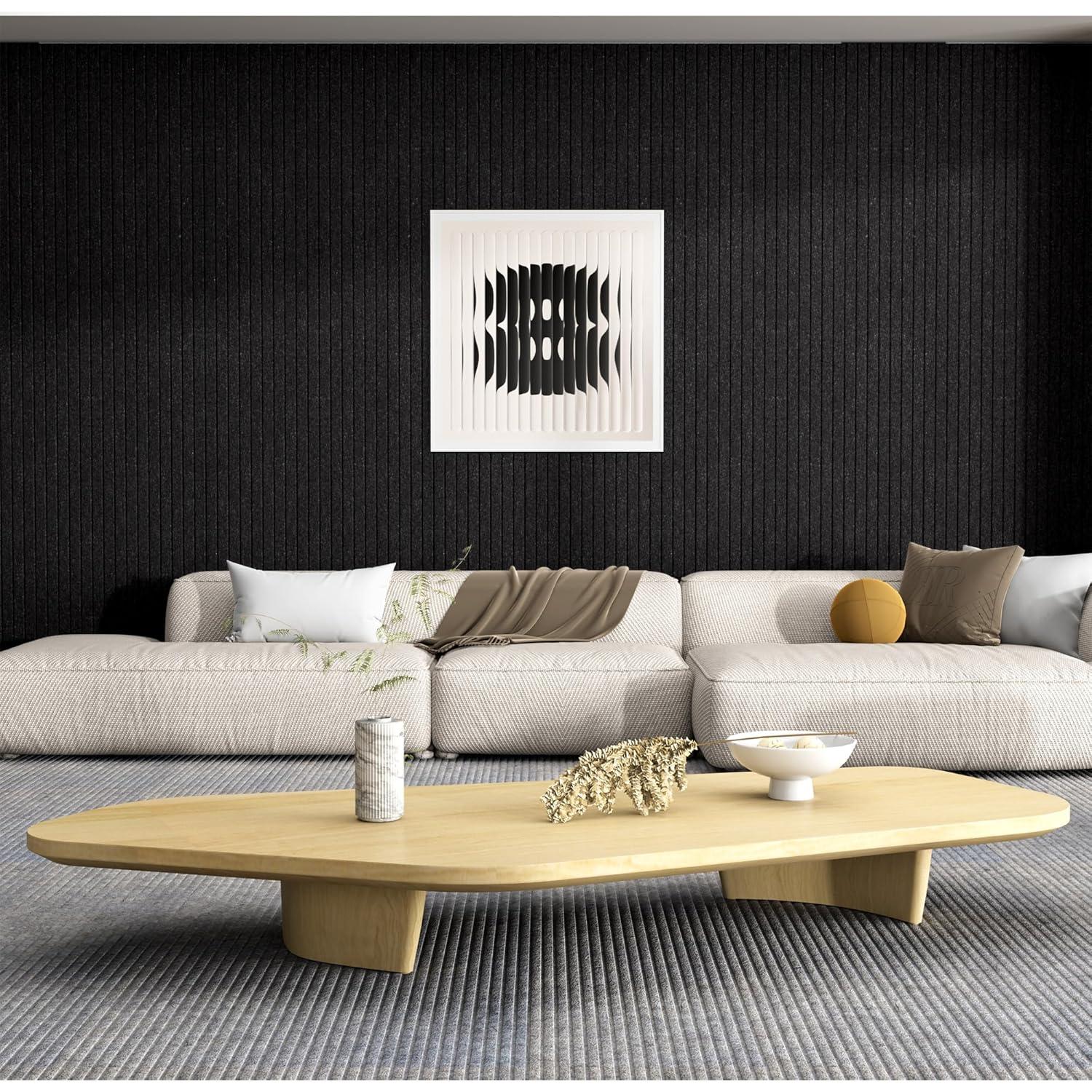 Paquete de 10 Paneles Acústicos Grandes 121.9x61x1cm Negro