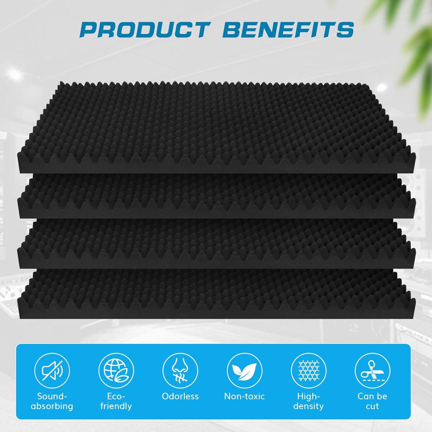 Paquete de 2 Paneles Acústicos YHYGHXFR 121x61x5 cm Ignífugos