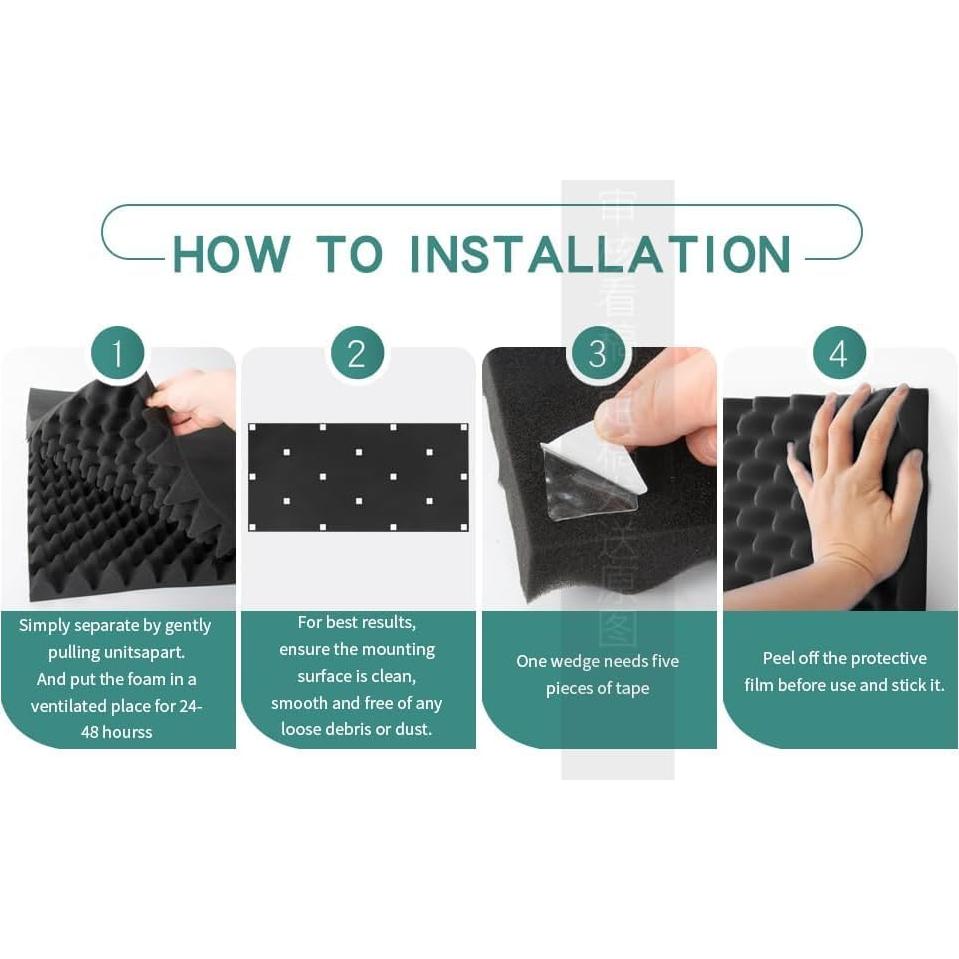 Paquete de 2 Paneles Acústicos YHYGHXFR 121x61x5 cm Ignífugos