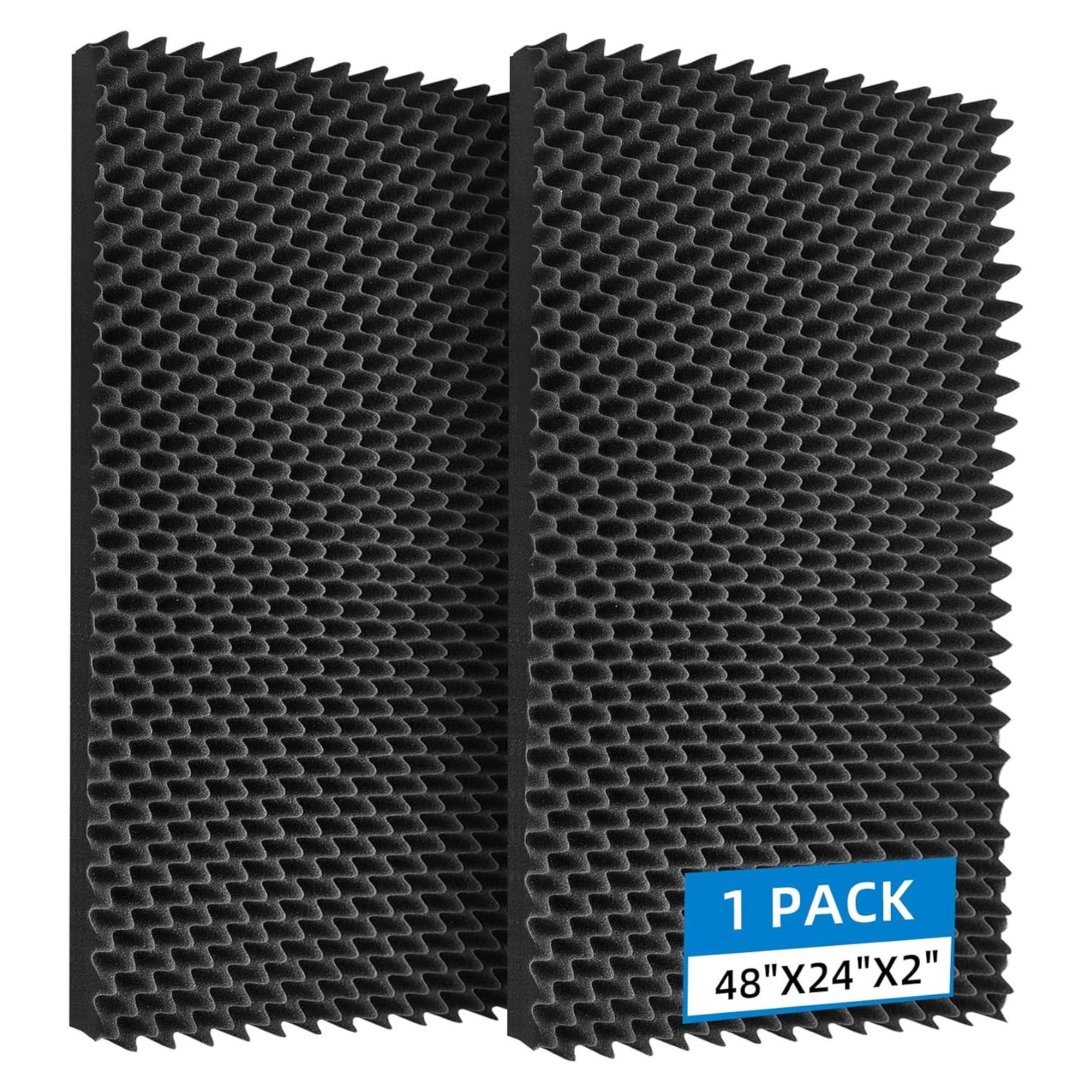 Paneles de Espuma Aislante Acústica Geynnple 121.9x60.9 cm Negro