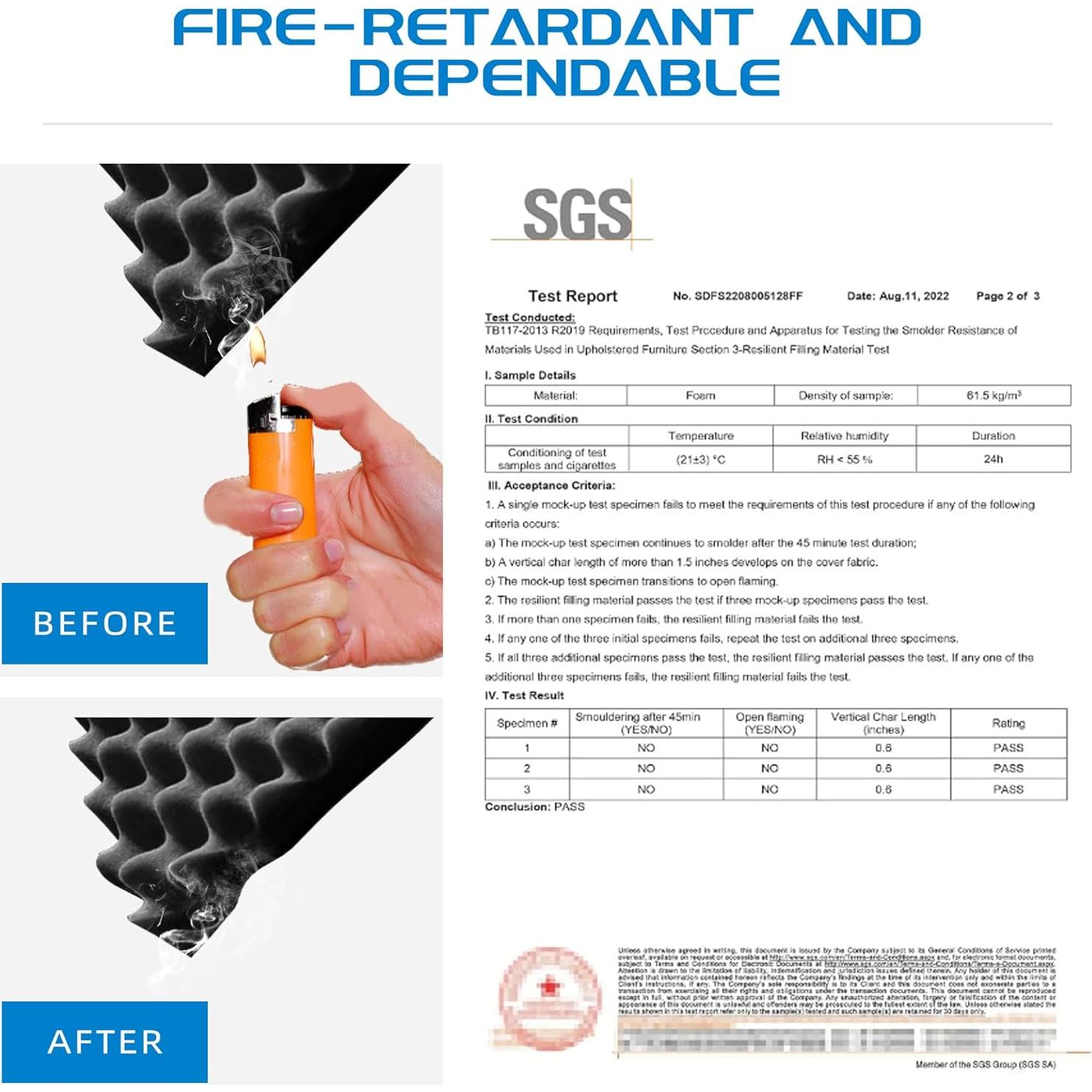 Paneles de Espuma Aislante Acústica Geynnple 121.9x60.9 cm Negro