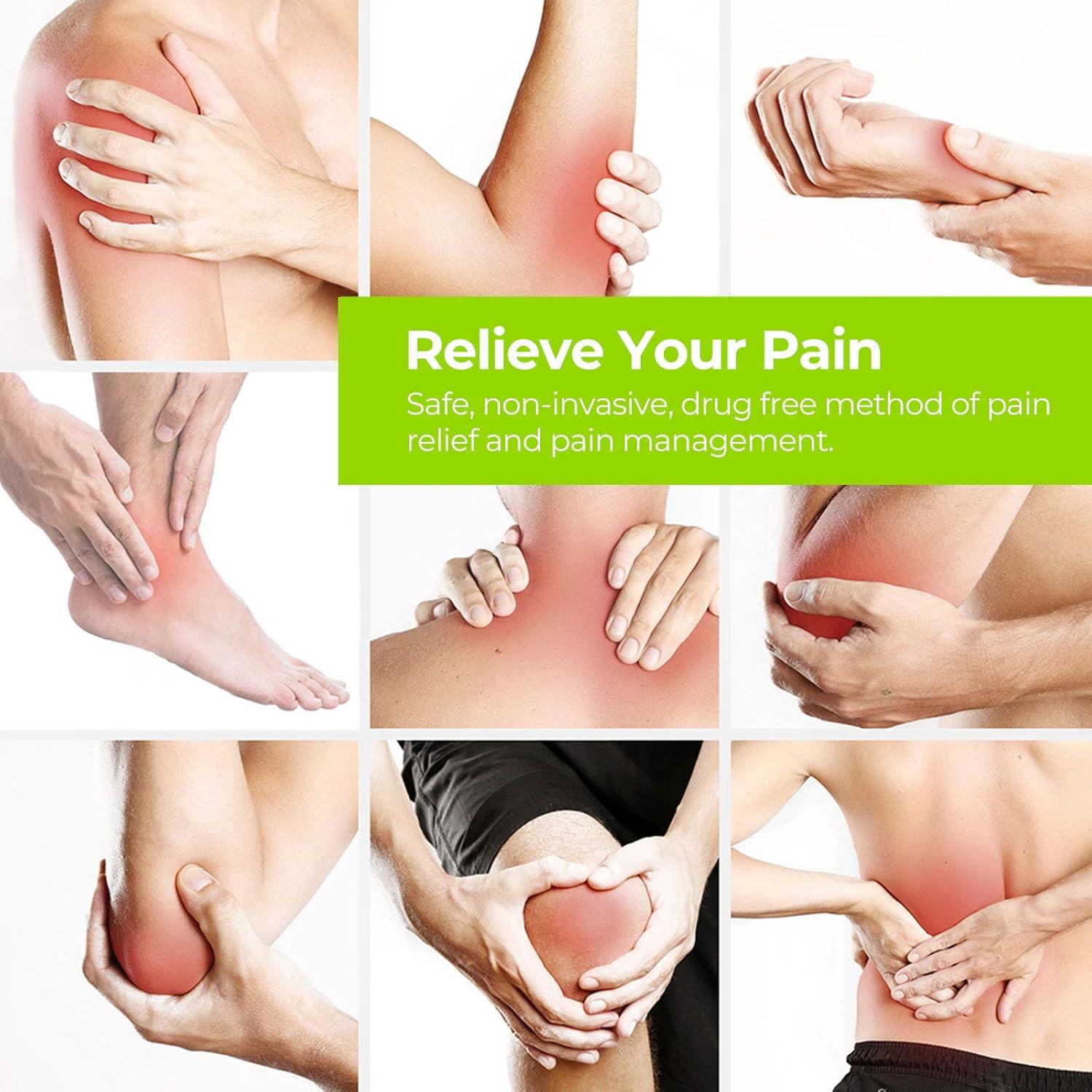 AUVON Estimulador Muscular TENS 4 Canales con 10 Almohadillas