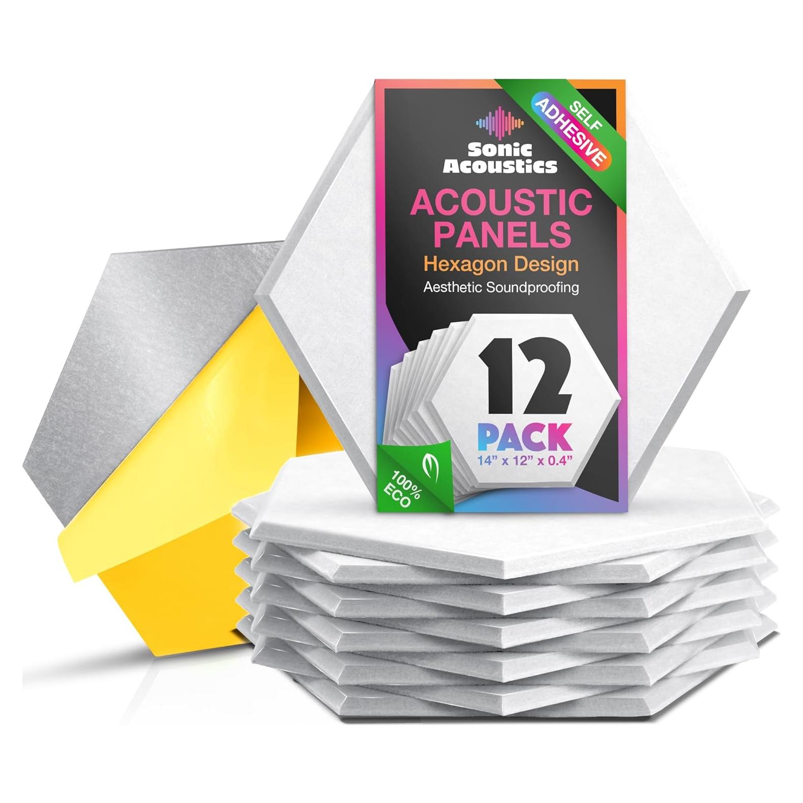 Paneles Acústicos Hexagonales Autoadhesivos Sonic Acoustics 12 Pzas