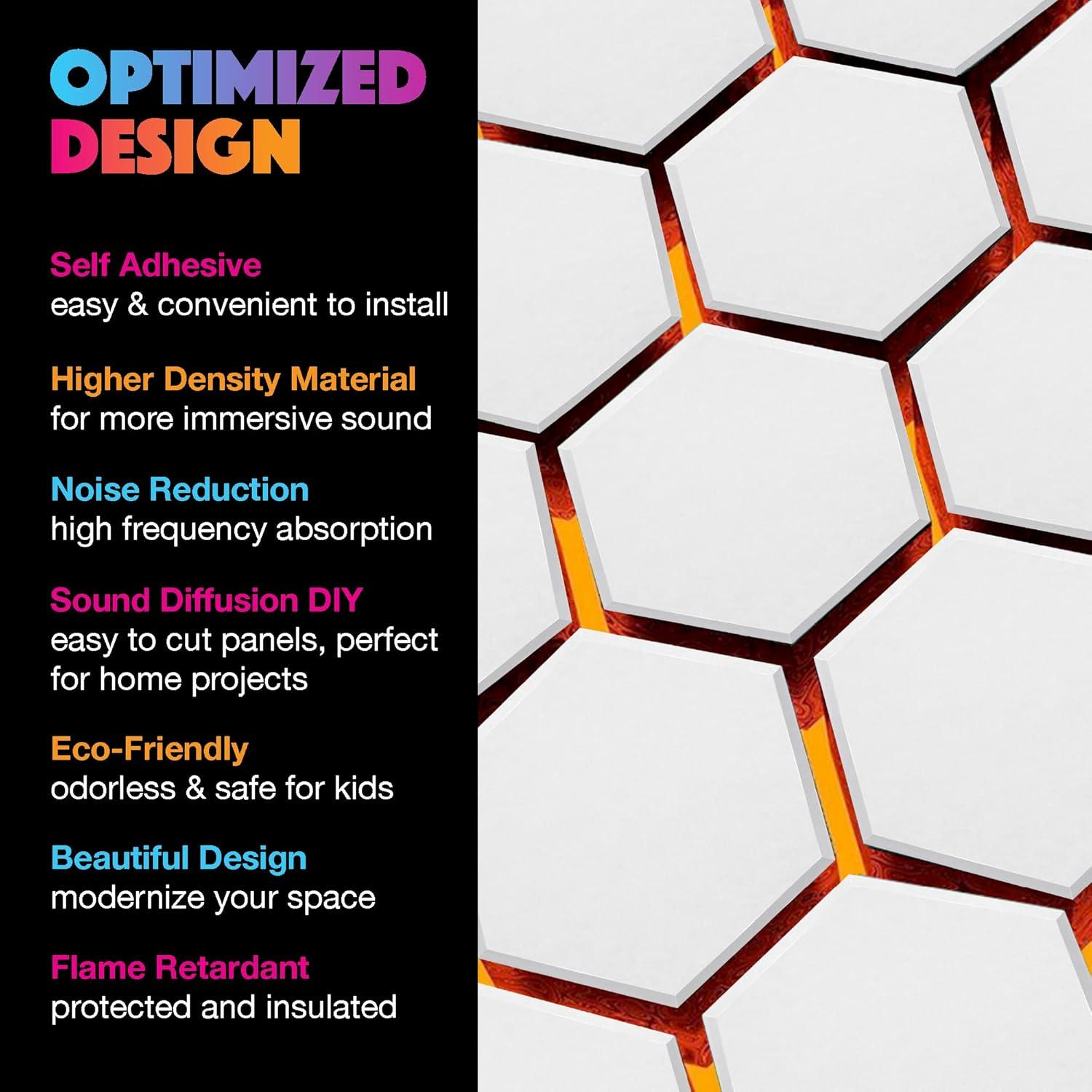 Paneles Acústicos Hexagonales Autoadhesivos Sonic Acoustics 12 Pzas