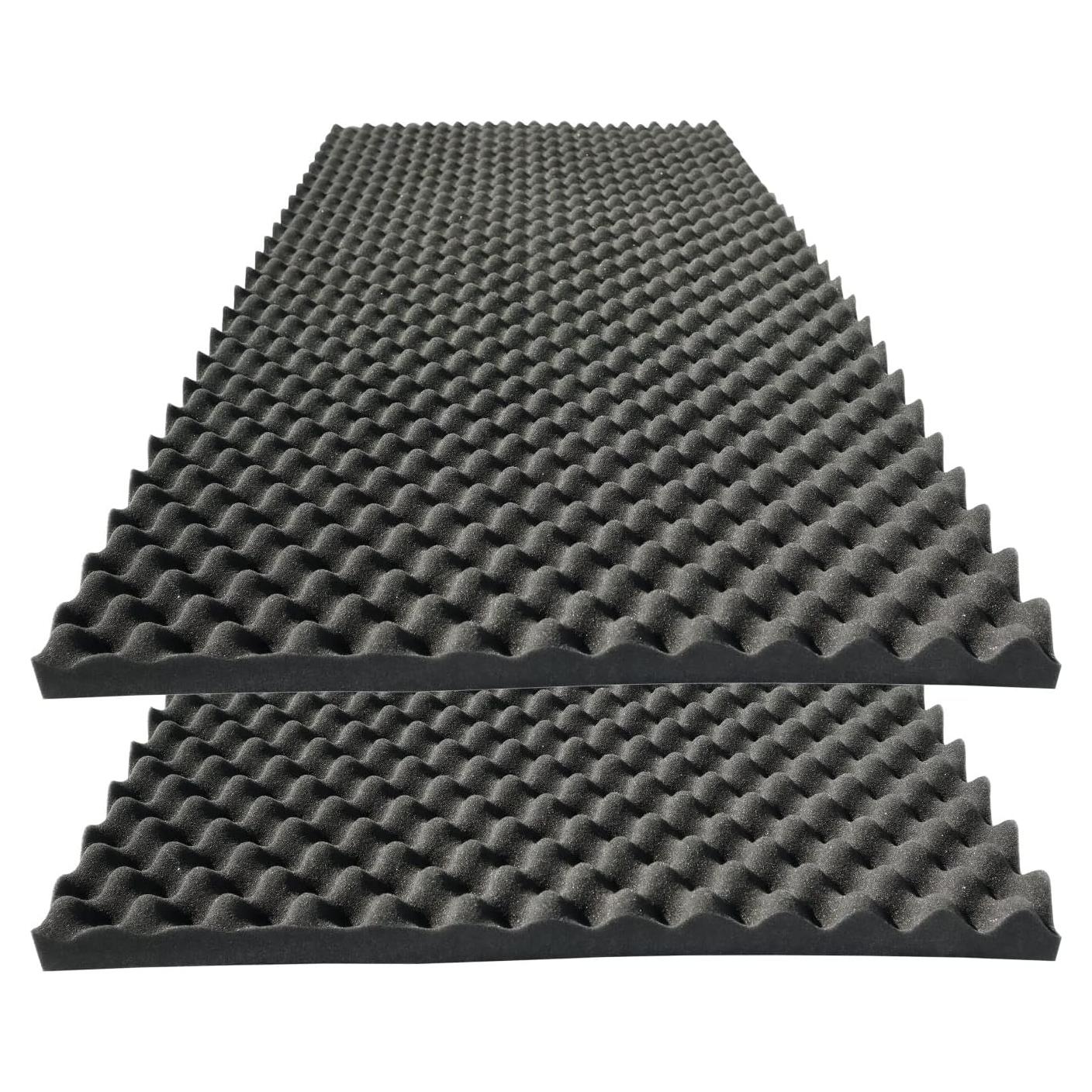Paneles Acústicos de Espuma de Huevo 2 PCS 121.9x61x5cm Negro