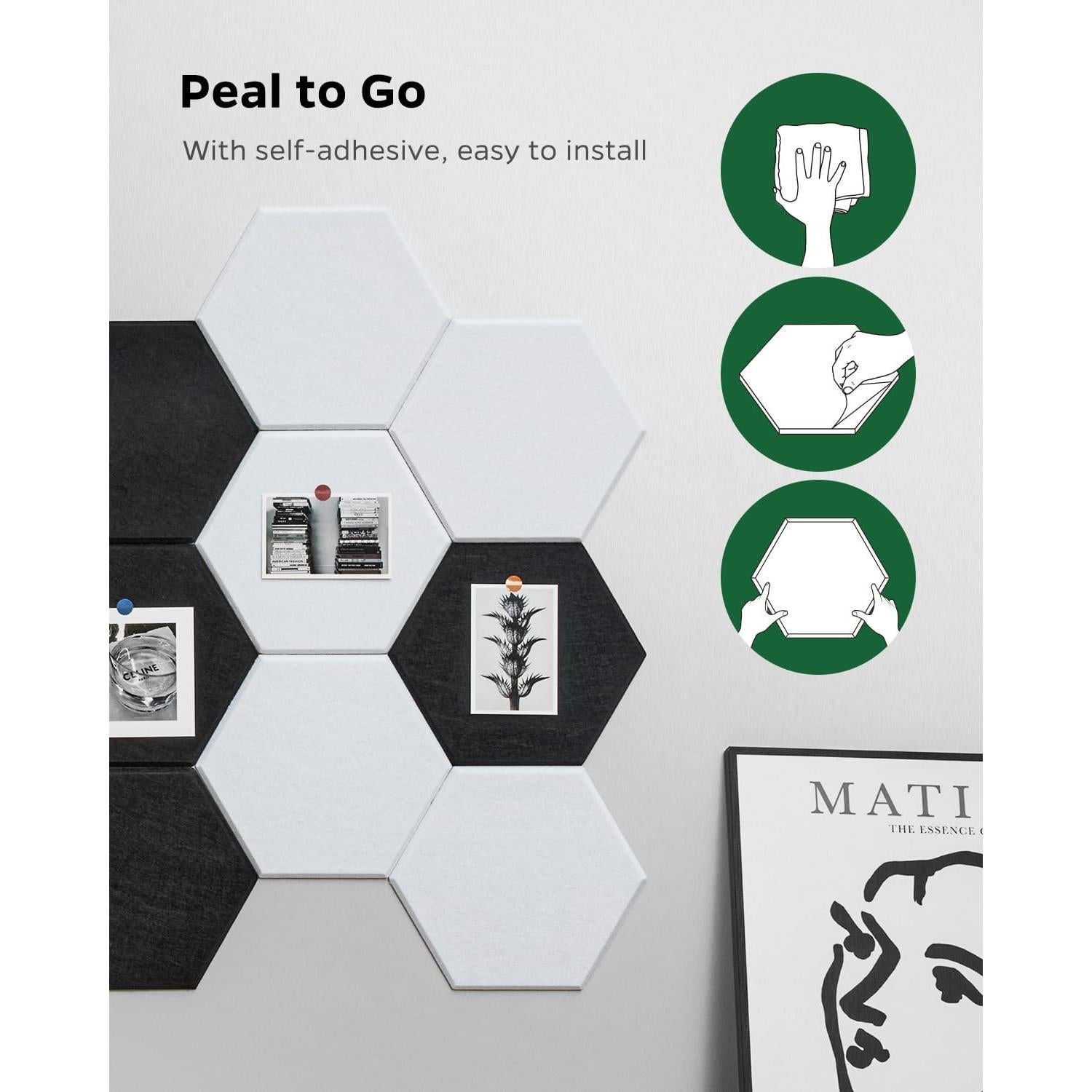 Paneles Aislantes de Sonido Topnaca 12 Hexágonos 30.48x25.4cm