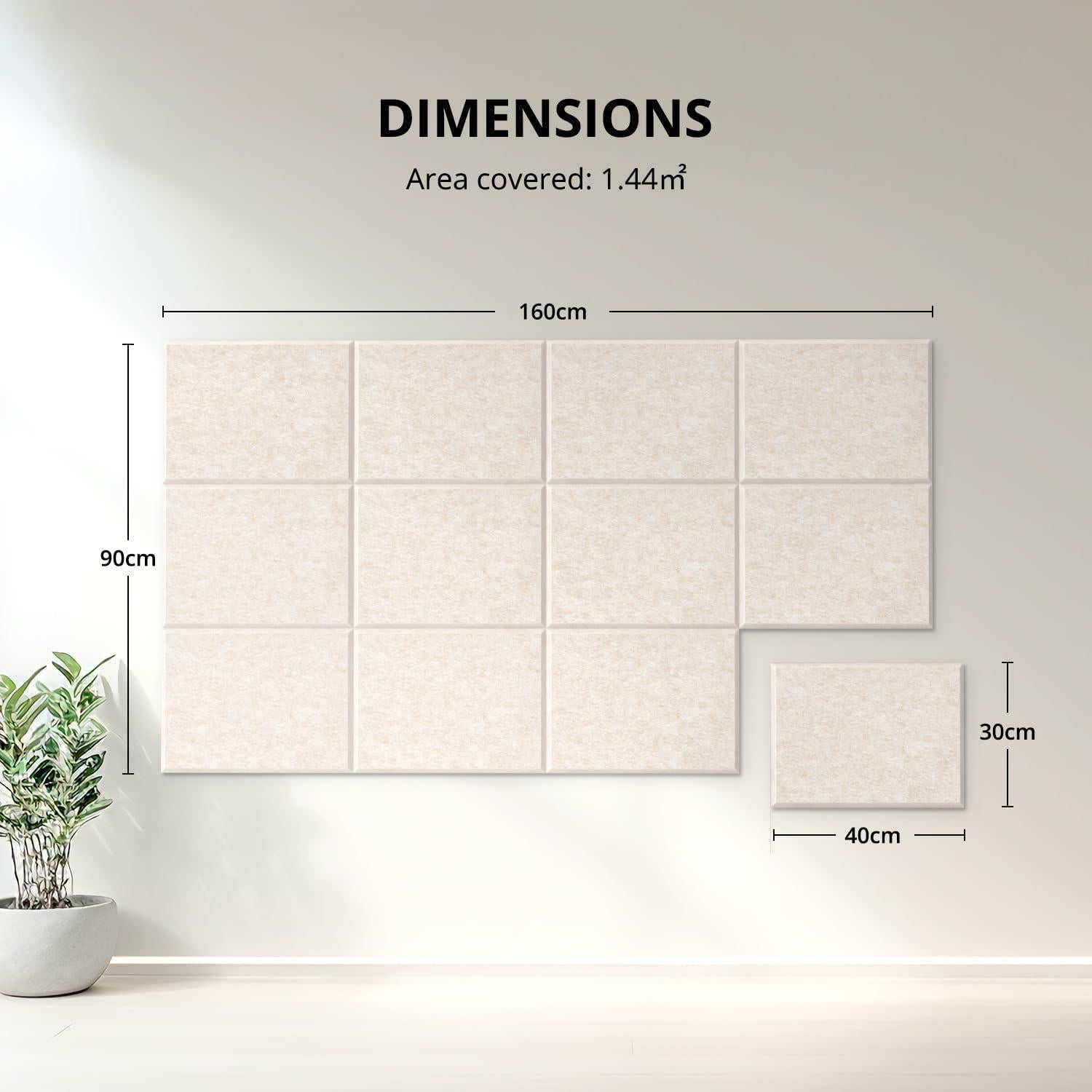 Paneles Acústicos Kuchoow Beige 12 Unidades 40.64x30.48cm