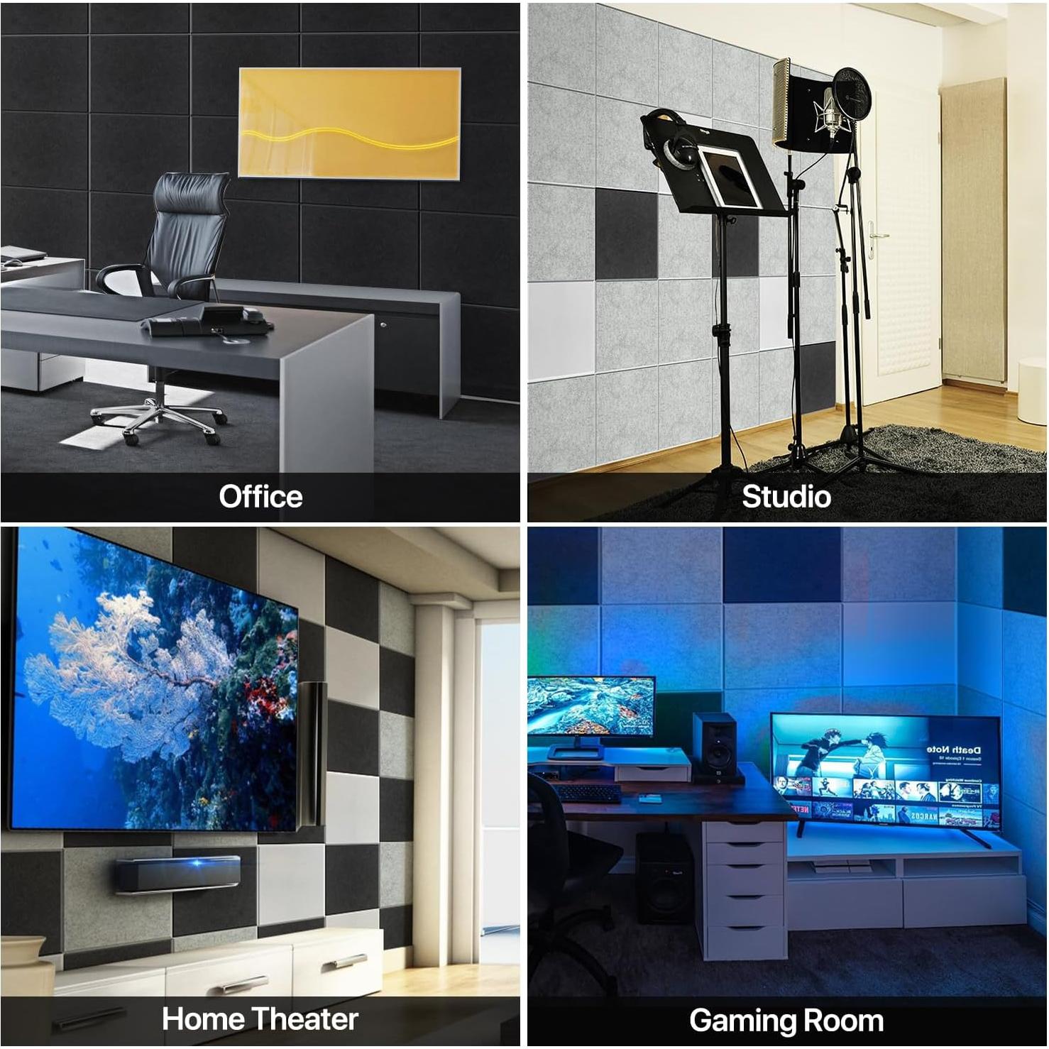 Paneles Acústicos Kuchoow Beige 12 Unidades 40.64x30.48cm