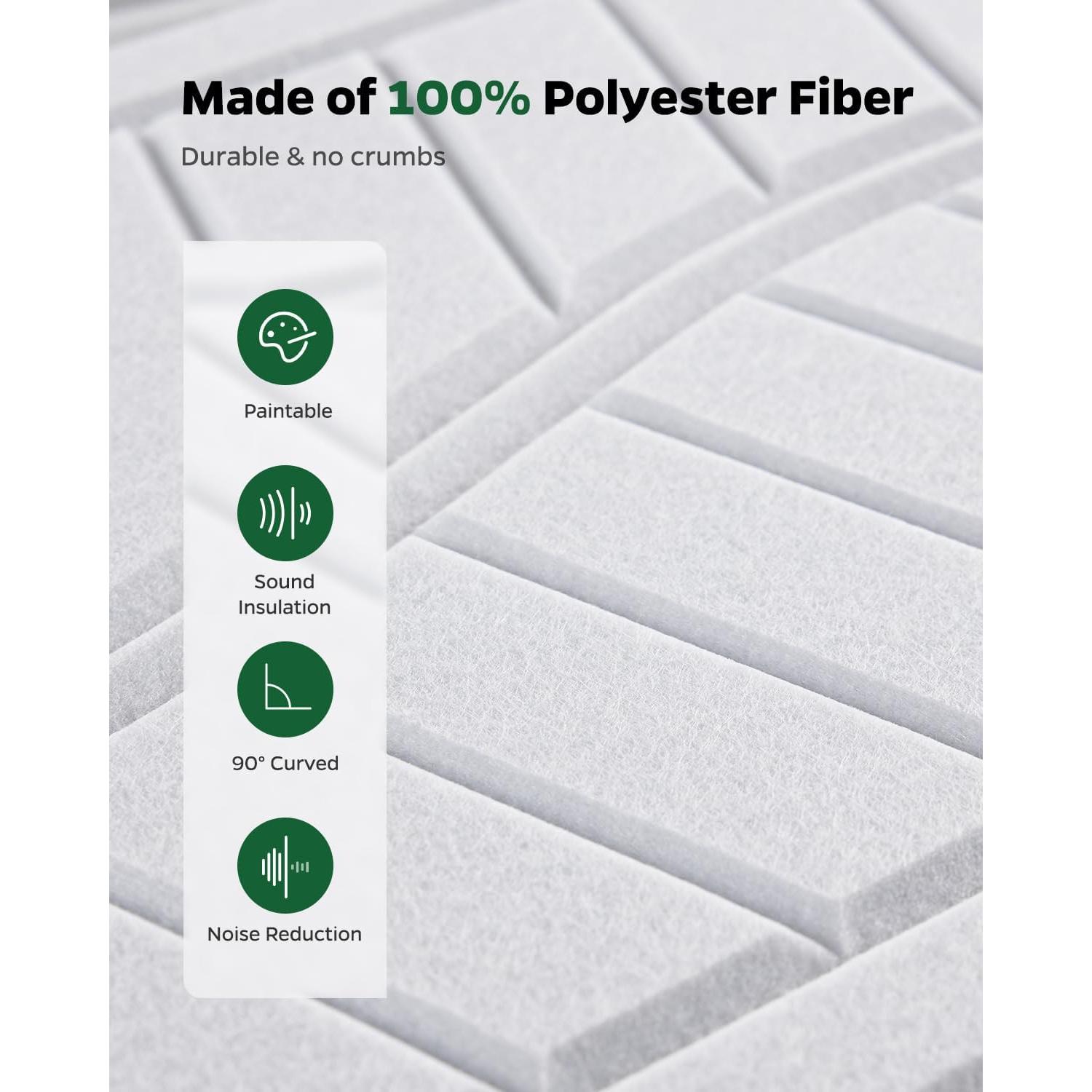 Paneles Aislantes de Sonido Topnaca 6 Piezas 43x30cm Blanco