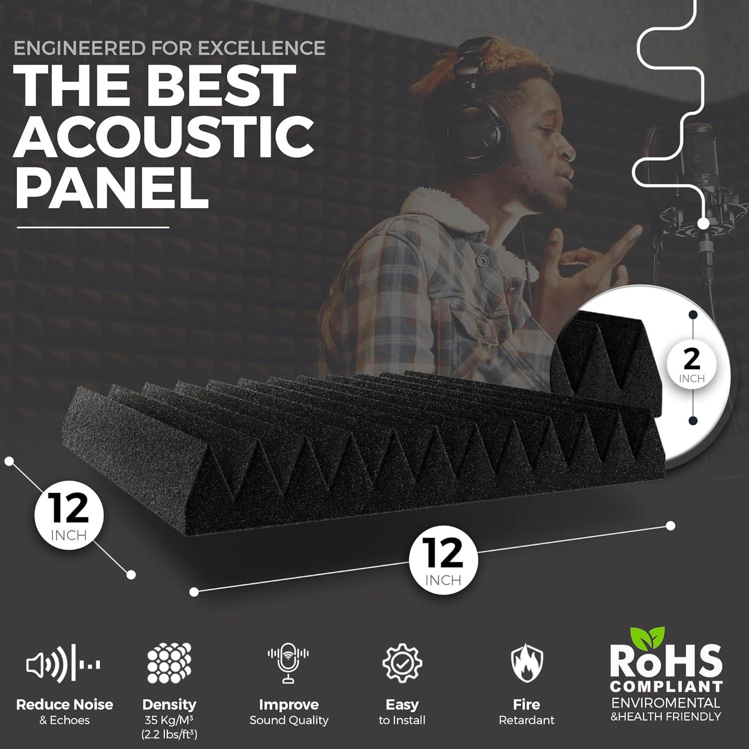 Paneles de Espuma Acústica VibeVerse 24 Unidades 30.48x30.48cm