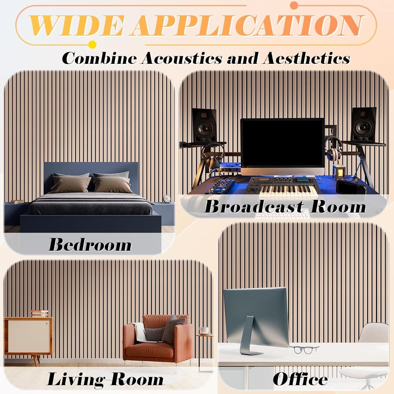 Paquete de 6 Paneles Acústicos Autoadhesivos Camel 40x30 cm