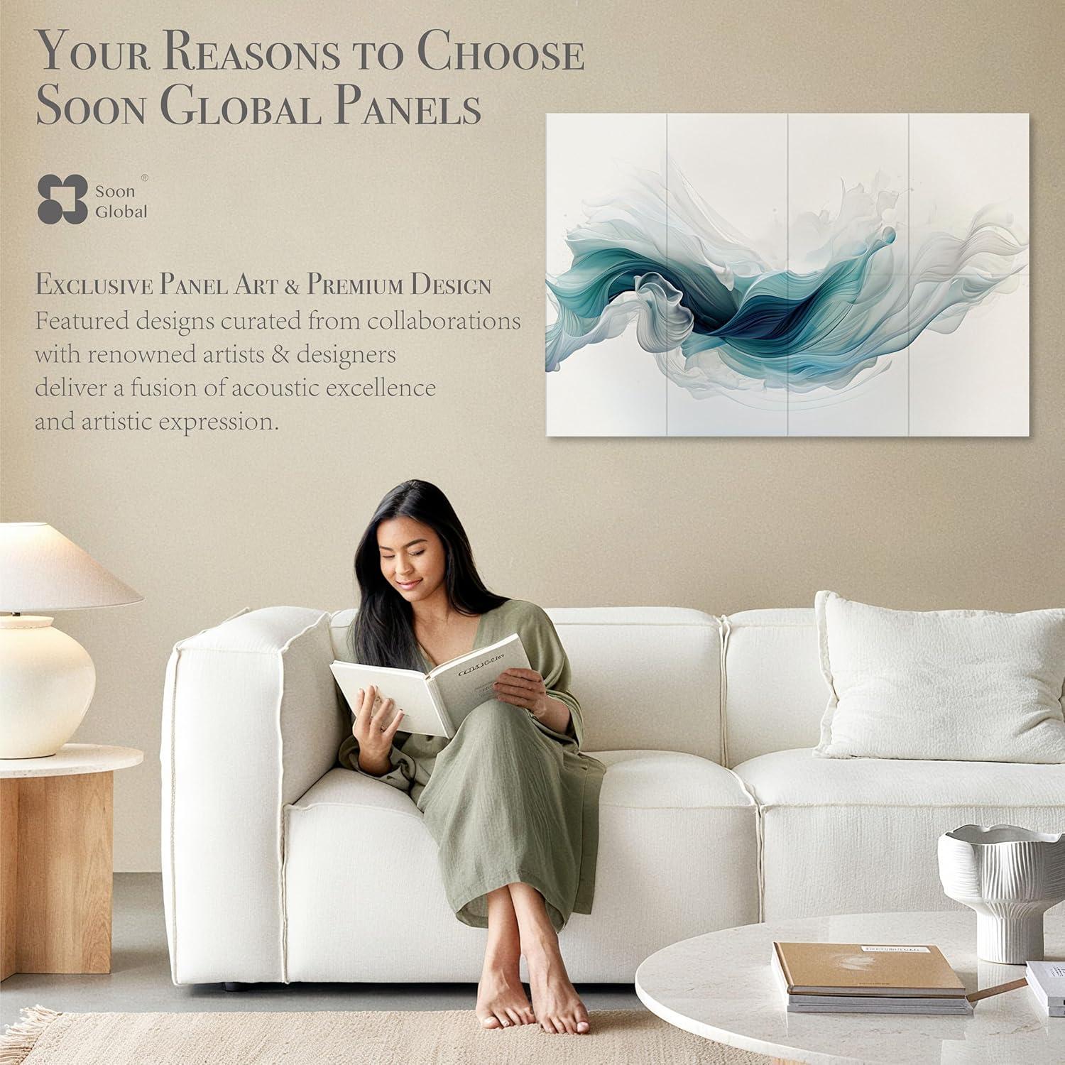 Paquete de 8 Paneles Acústicos 121.9 x 81.3 cm Iluminación Etérea