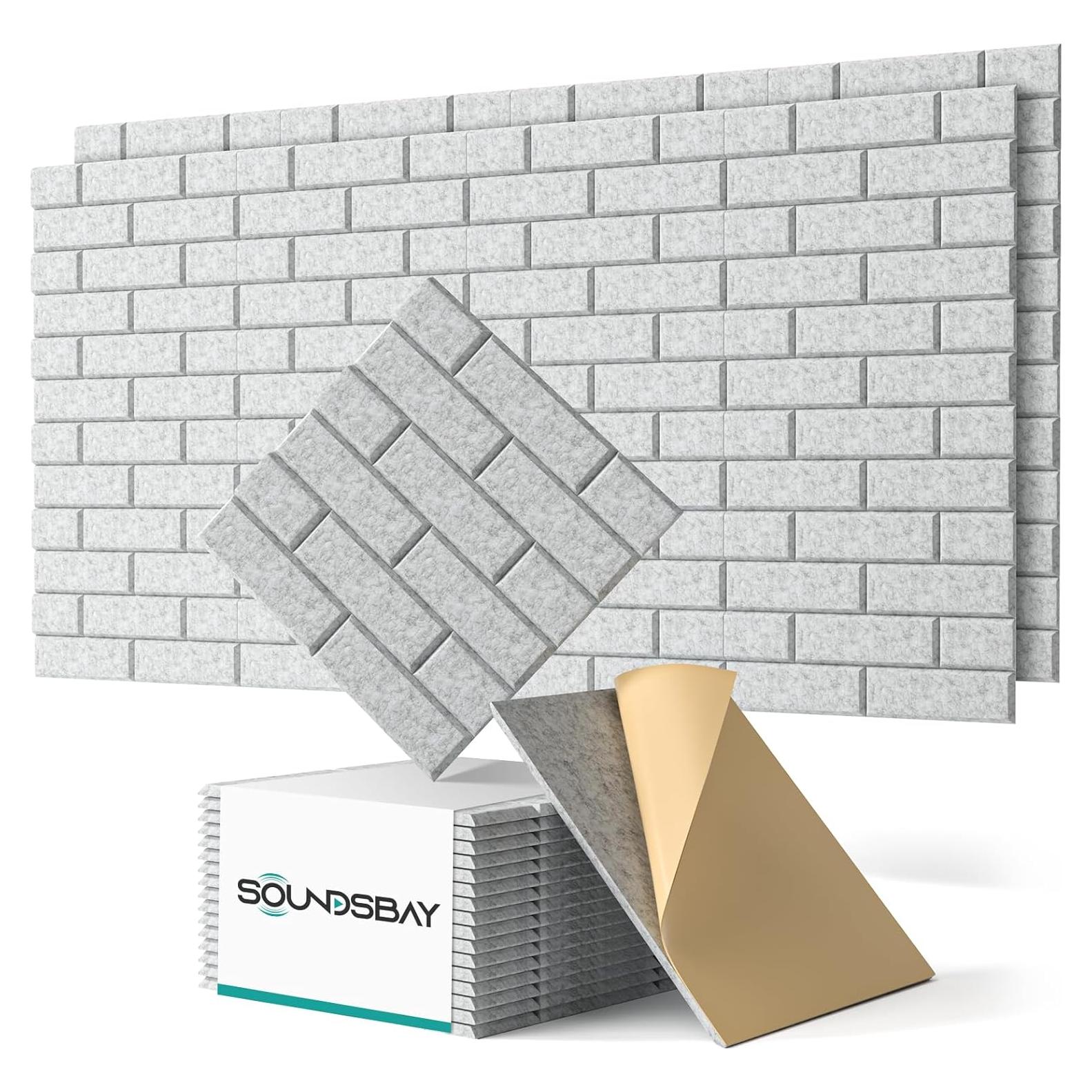 Paneles Acústicos Aislantes Autoadhesivos Ladrillo Gris 18 Pzas