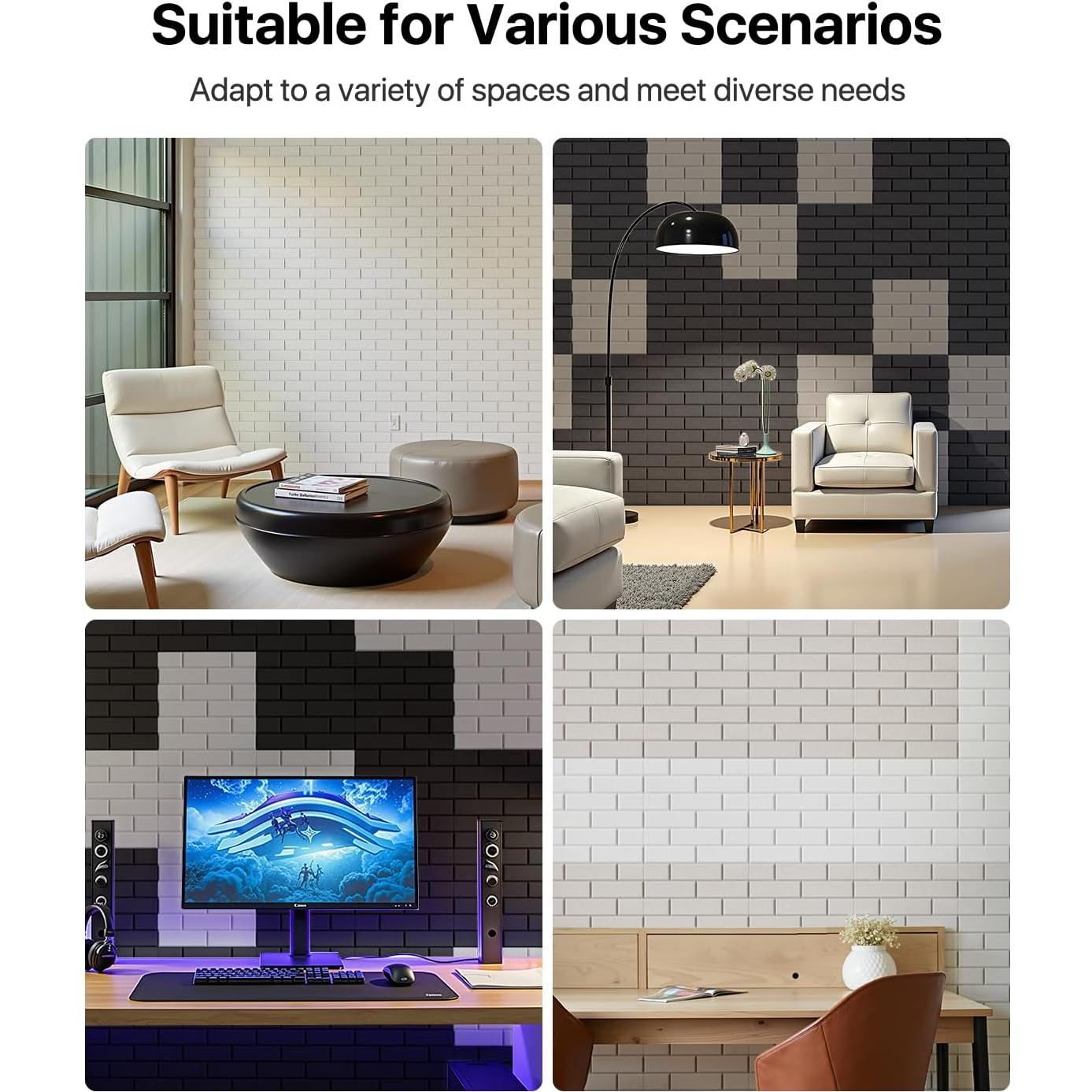 Paneles Acústicos Aislantes Autoadhesivos Ladrillo Gris 18 Pzas