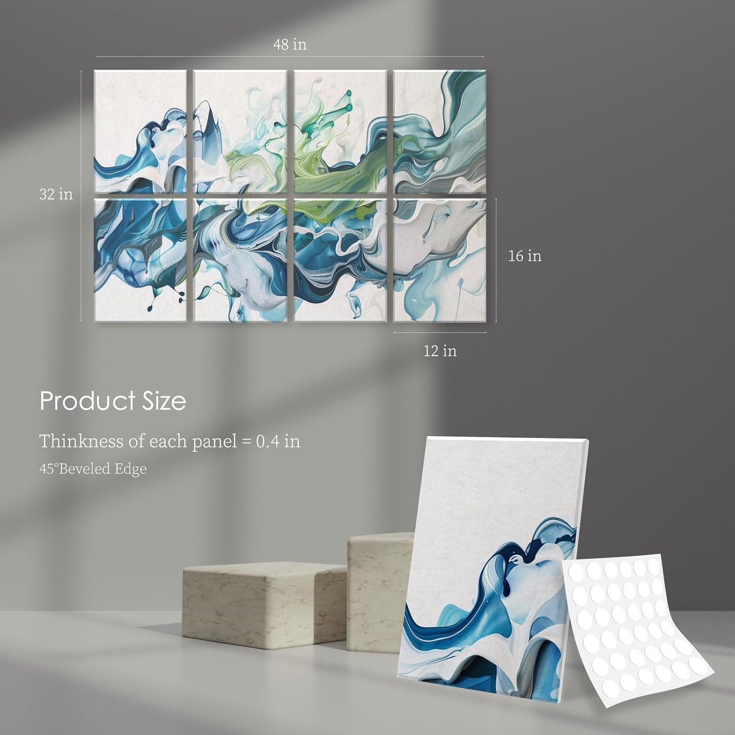 Paquete de 8 Paneles Acústicos Artísticos 121.92x81.28cm