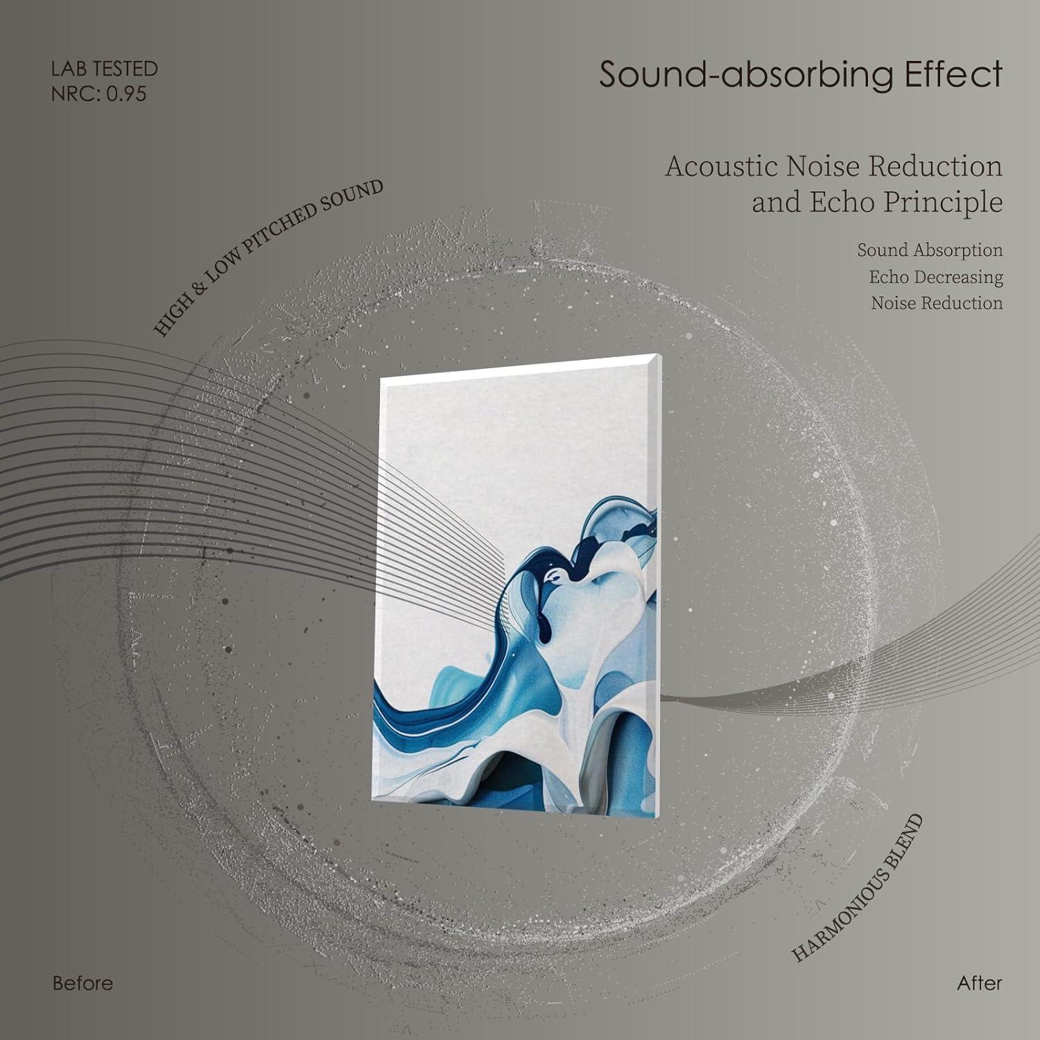 Paquete de 8 Paneles Acústicos Artísticos 121.92x81.28cm