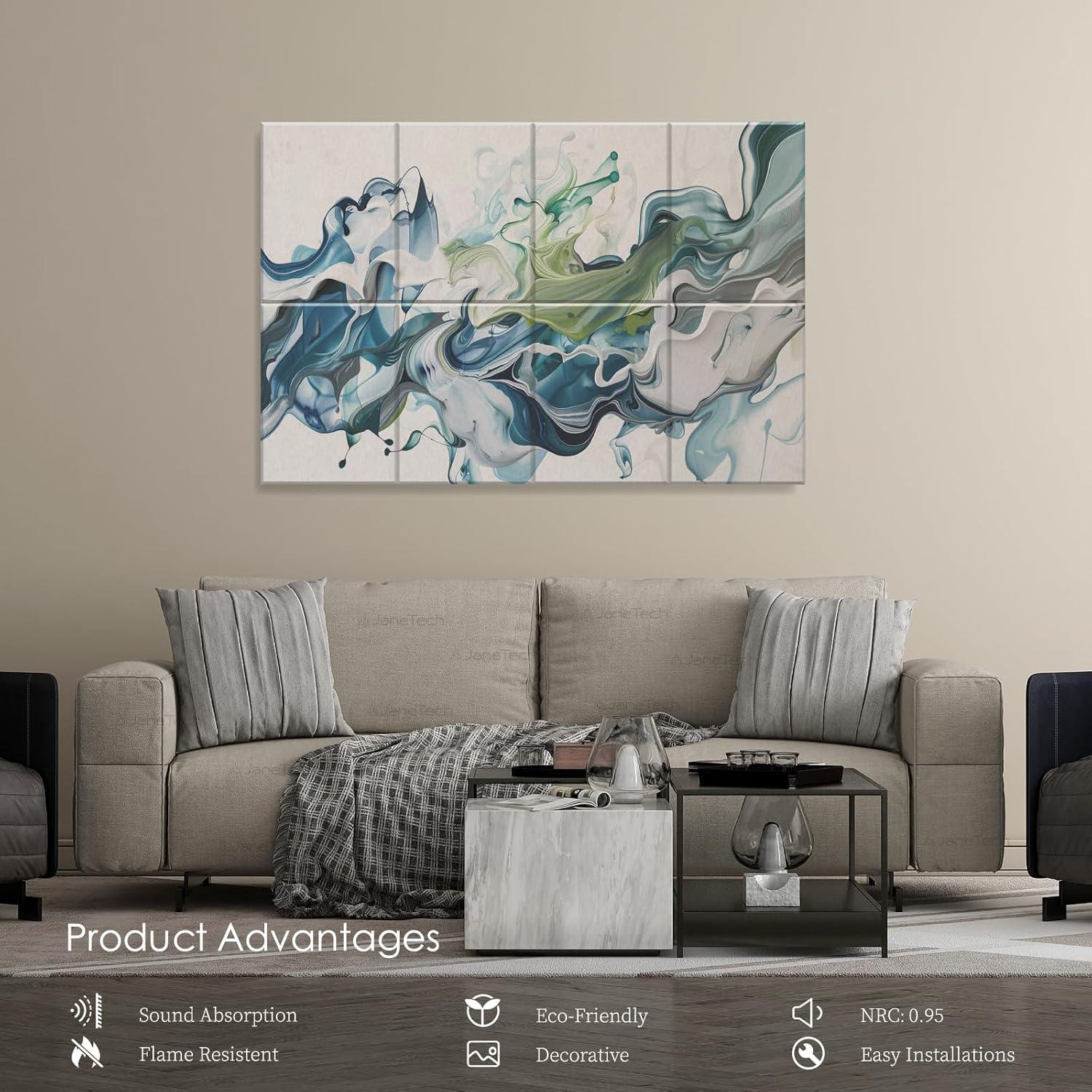 Paquete de 8 Paneles Acústicos Artísticos 121.92x81.28cm