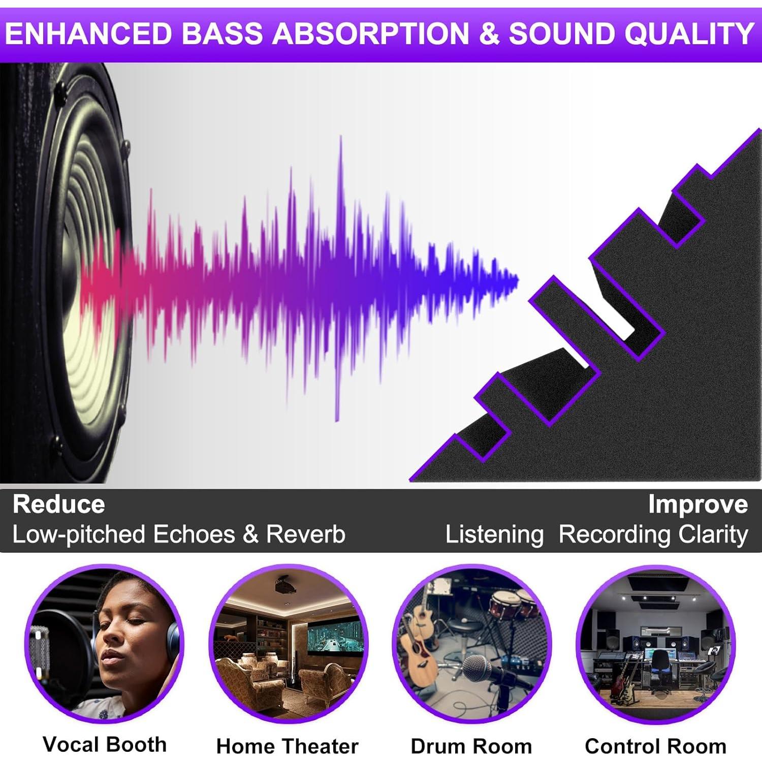 Trampas de Graves TroyStudio 12 Pcs 10x10x30 cm Espuma Acústica