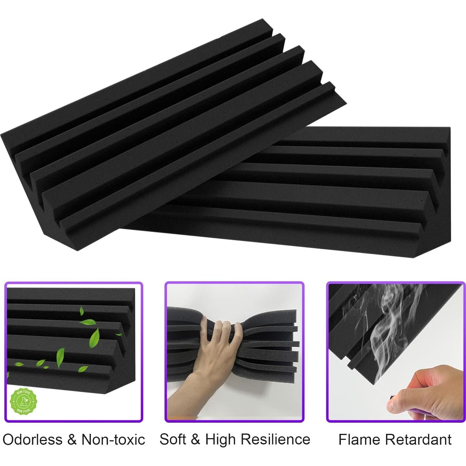 Trampas de Graves TroyStudio 12 Pcs 10x10x30 cm Espuma Acústica