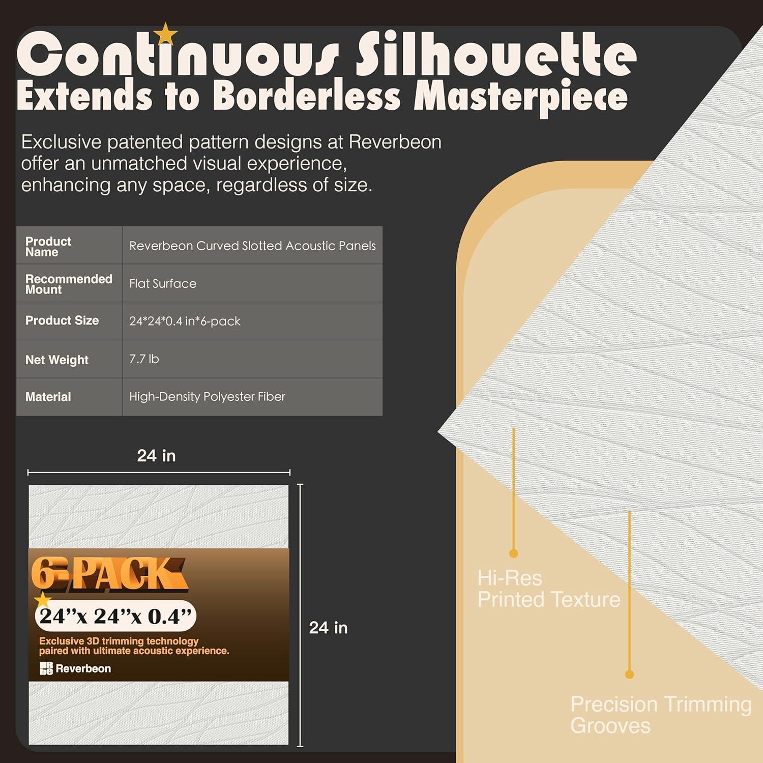Paneles Acústicos Reverbeon 6 Pack 24x24cm Aislantes Decorativos