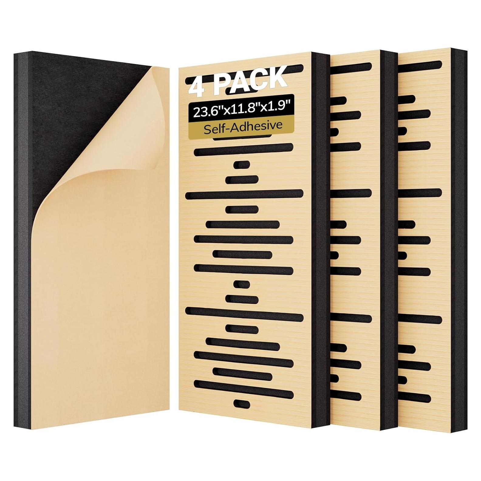 Paneles Acústicos de Madera TONOR 4 Piezas 60x30 cm