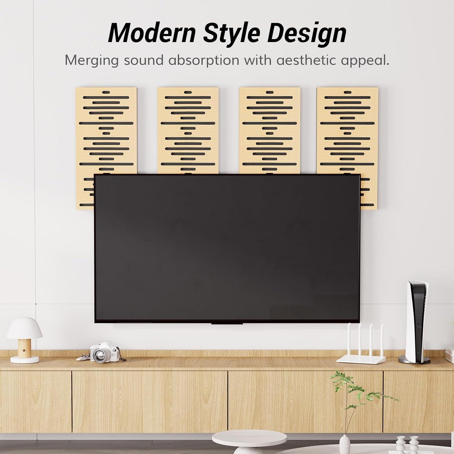 Paneles Acústicos de Madera TONOR 4 Piezas 60x30 cm