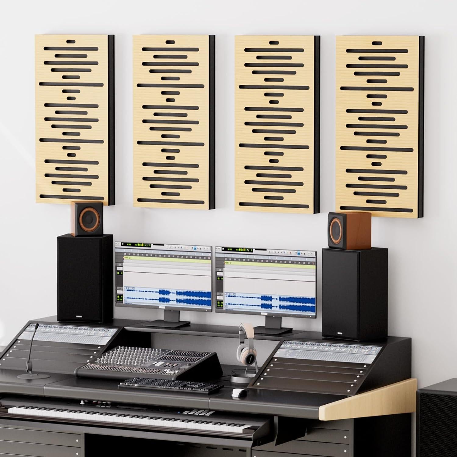 Paneles Acústicos de Madera TONOR 4 Piezas 60x30 cm