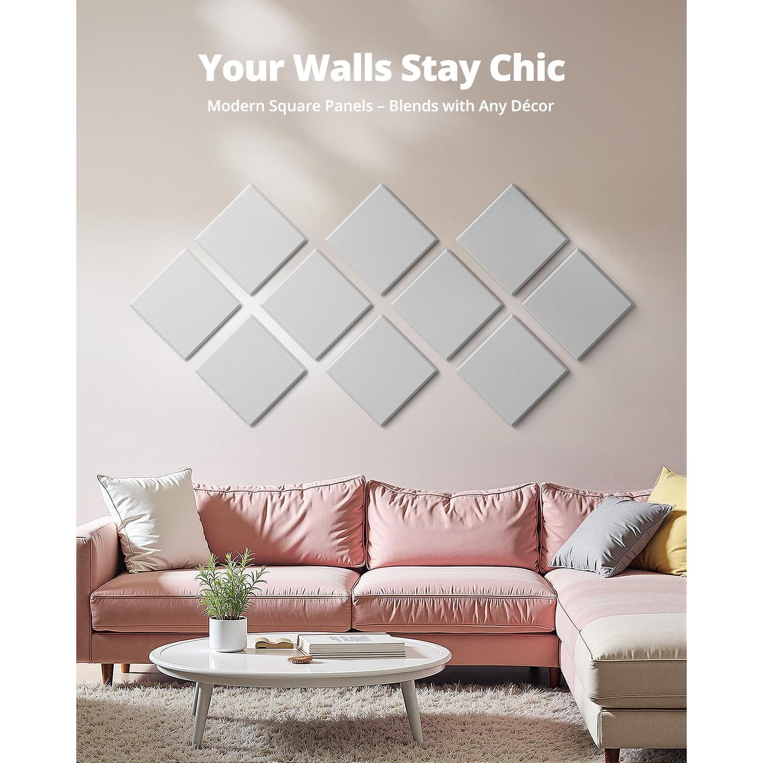 Paneles Acústicos Aislantes Blancos 30.48x30.48cm - Paquete de 12