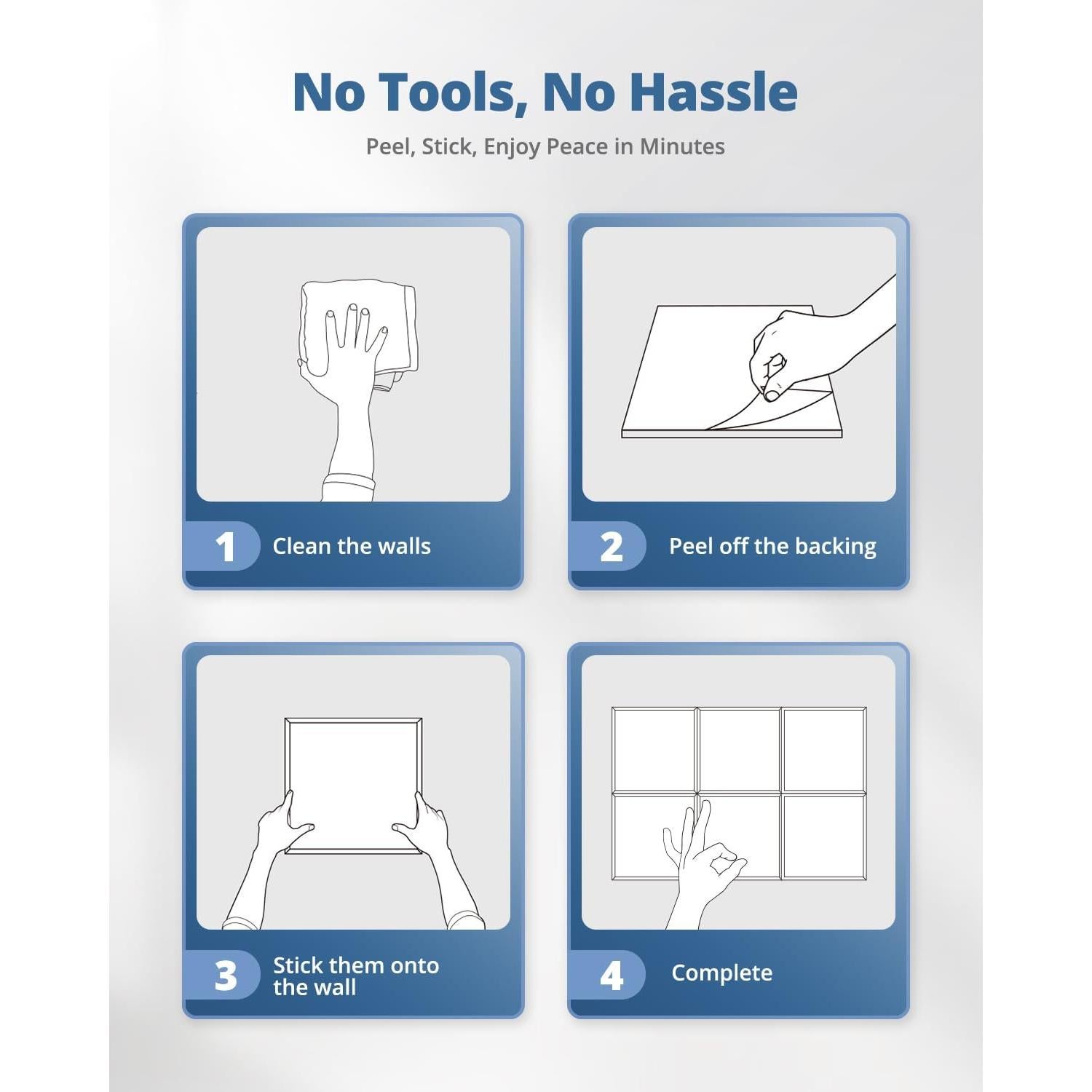 Paneles Acústicos Aislantes Blancos 30.48x30.48cm - Paquete de 12