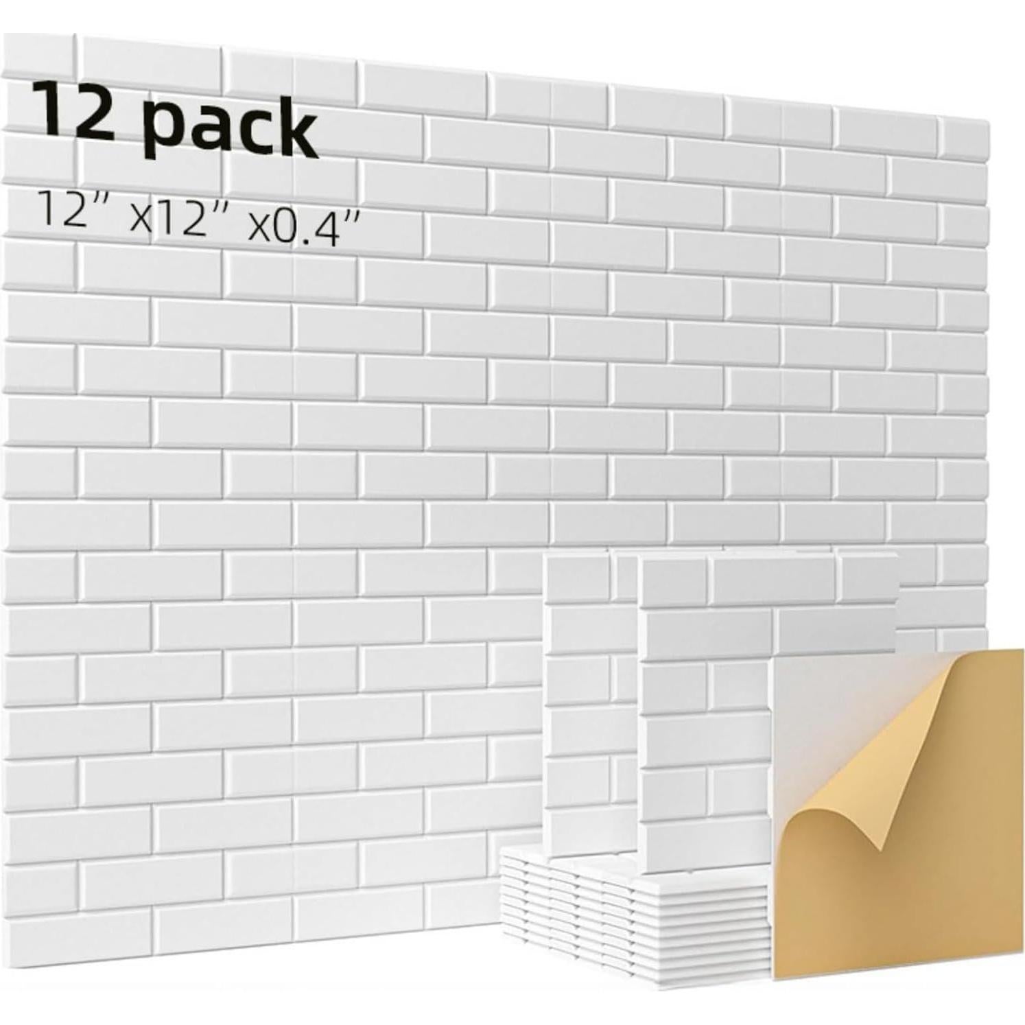 Paquete de 12 Paneles Acústicos Aislantes de Sonido 30.48cm - Negro