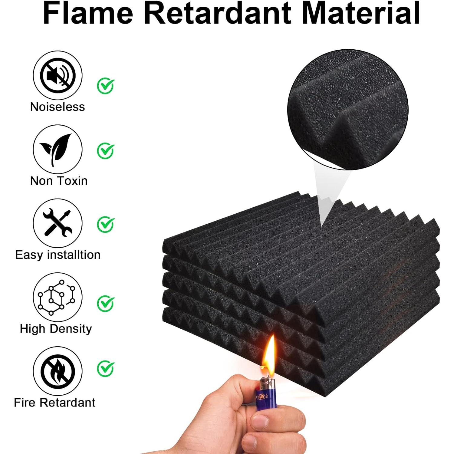 Paneles Acústicos de Espuma Ikaufen 48 Piezas 30x30cm