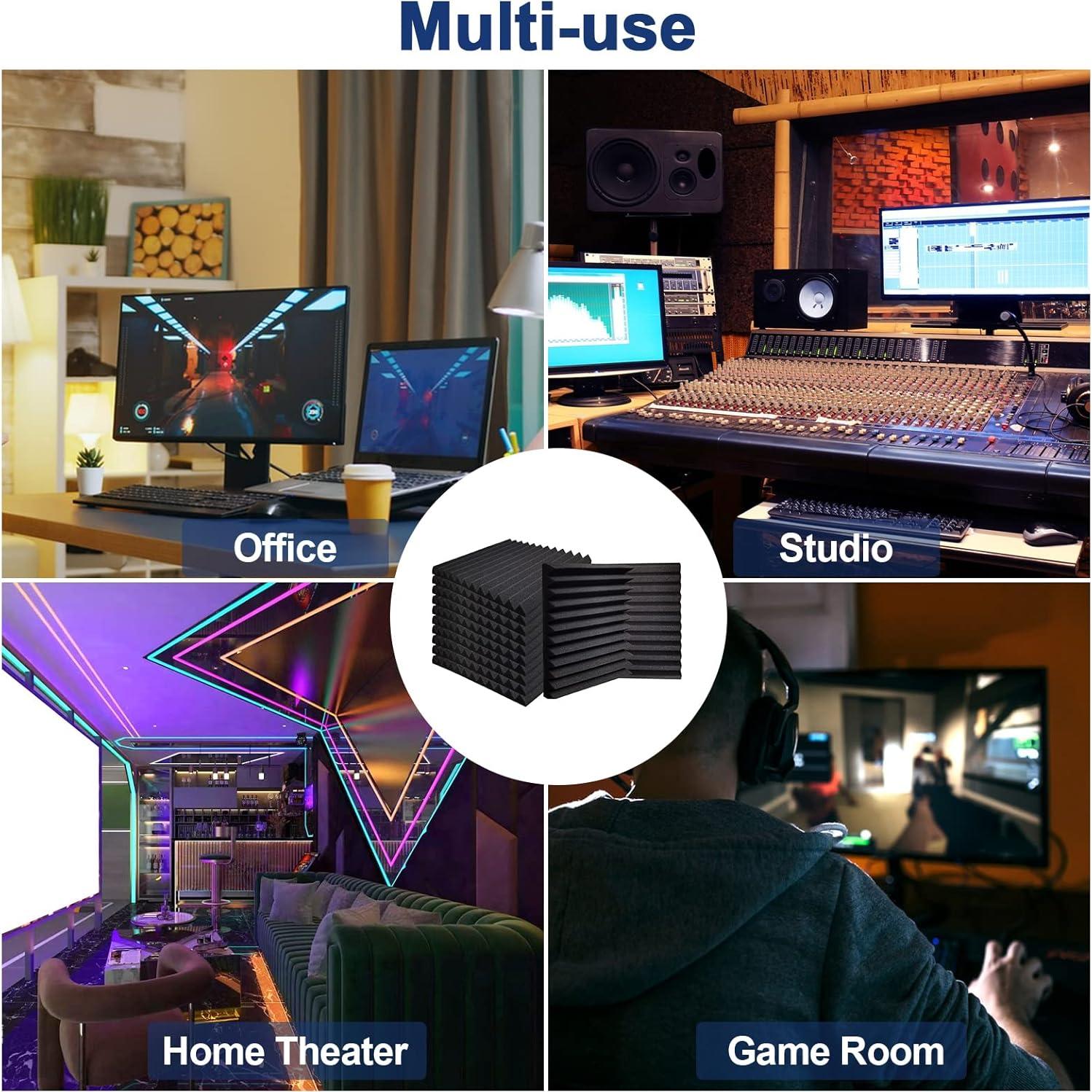 Paneles Acústicos de Espuma Ikaufen 48 Piezas 30x30cm