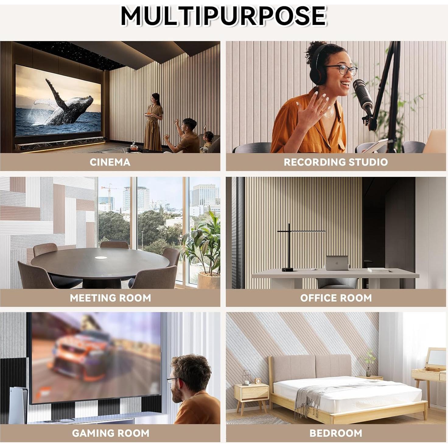 Paneles Acústicos Autoadhesivos 10 Unidades 120x30cm Gris Plateado