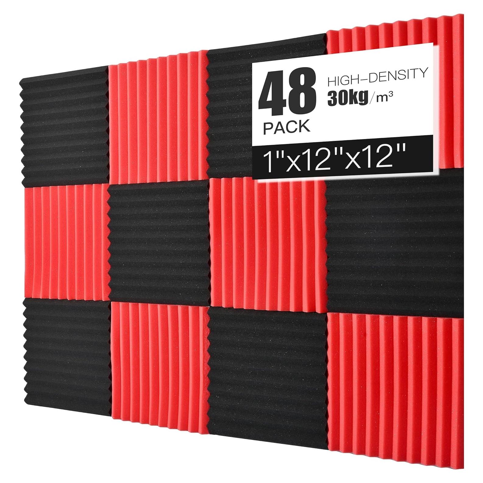 Paneles de Espuma Acústica SAIQIANG 48 Pack 1" x 30.48 cm