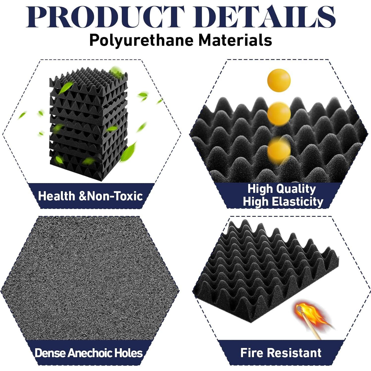 Paneles Acústicos Pangda 36 Piezas 30x30x5 cm Aislantes