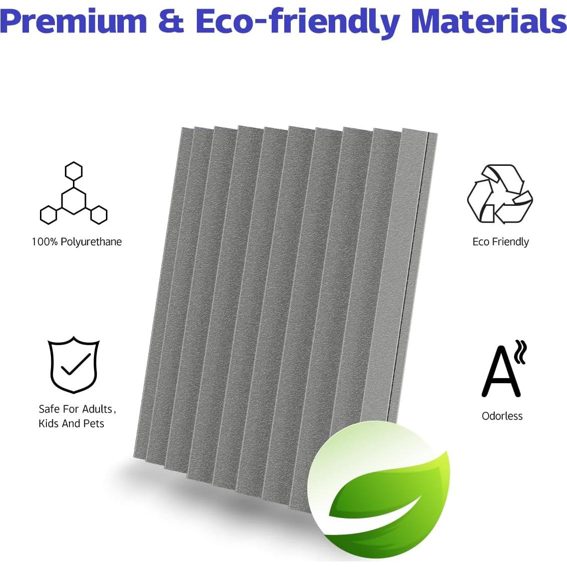 Paquete de 12 Paneles Acústicos de Espuma Aislantes 30.48cm Gris