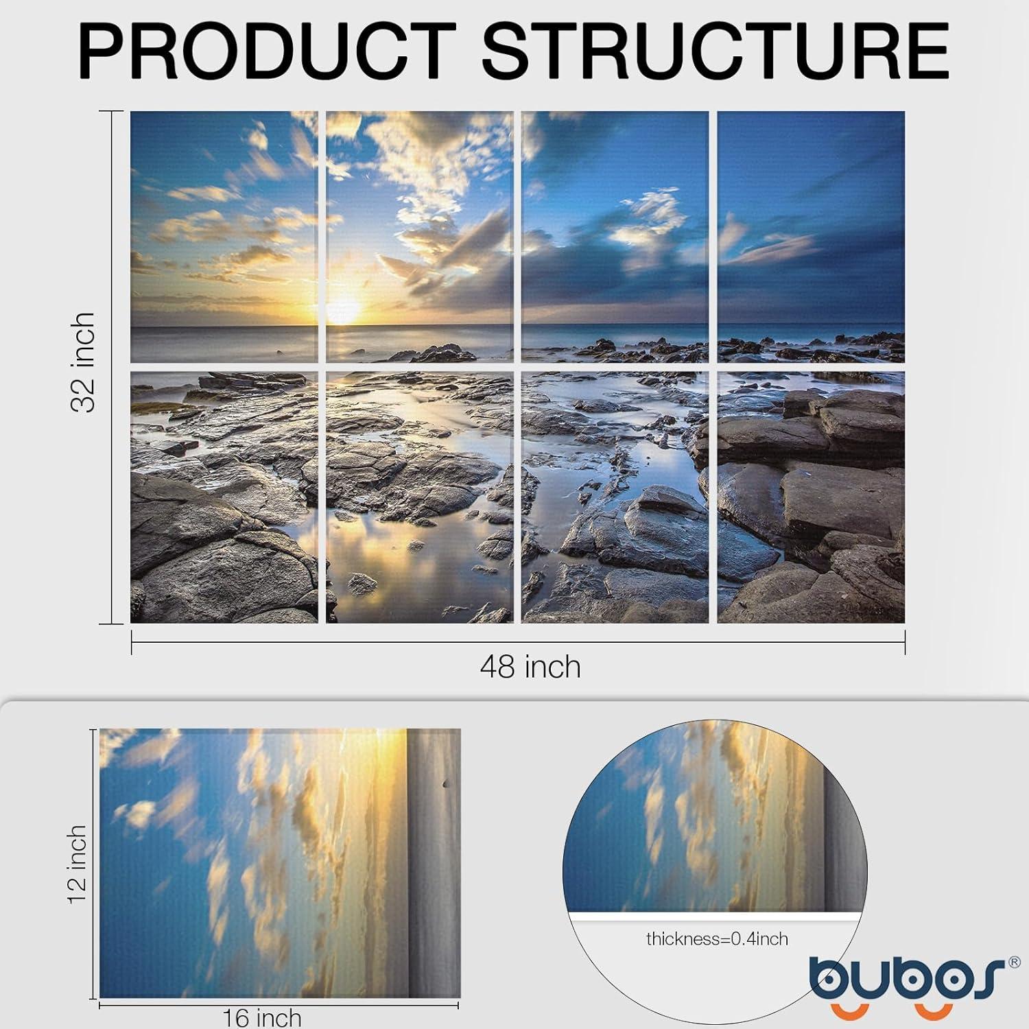 BUBOS 8 Paneles Acústicos Artísticos Autoadhesivos 48x32 cm