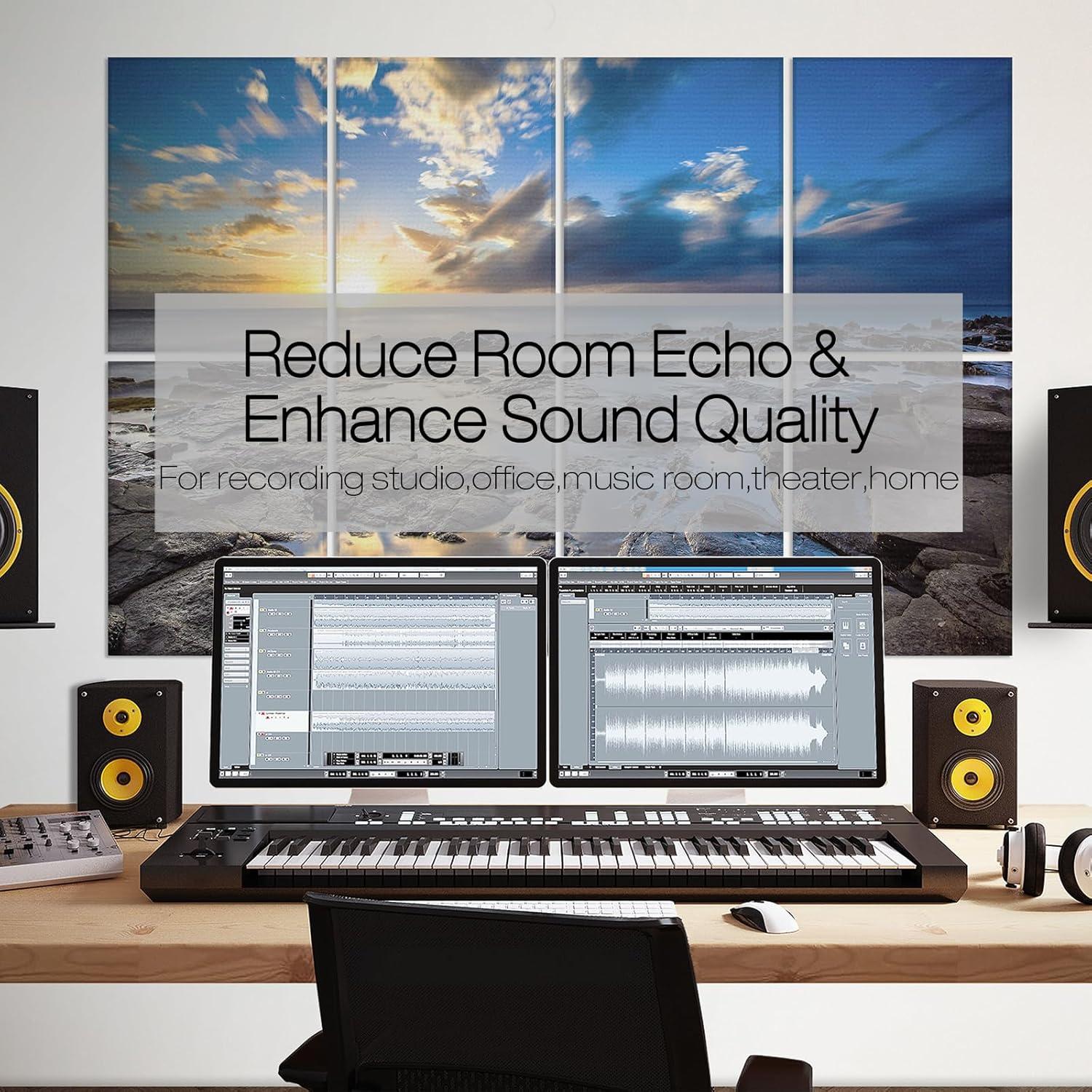 BUBOS 8 Paneles Acústicos Artísticos Autoadhesivos 48x32 cm