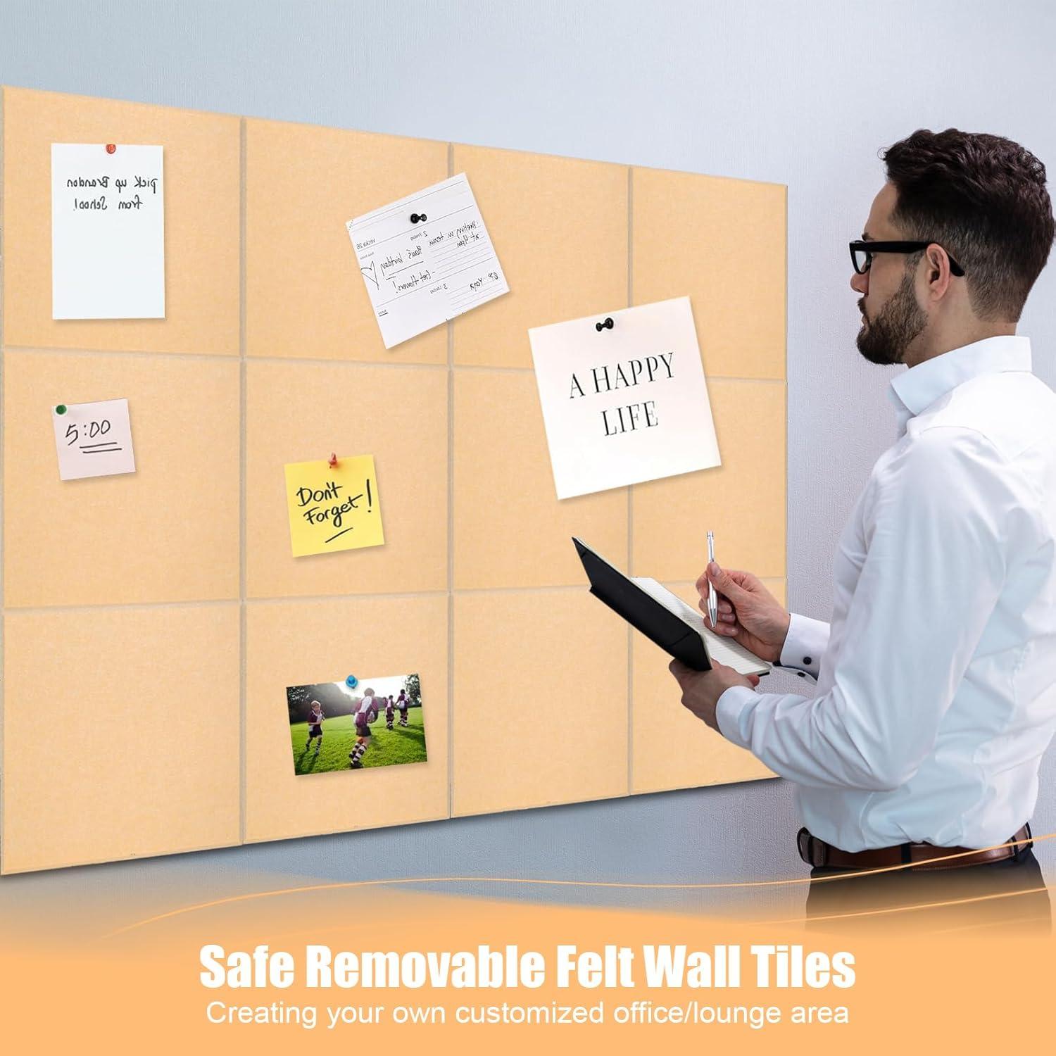 Paquete de 12 Paneles Acústicos HWLIYUTAI 30.48x30.48cm Camel