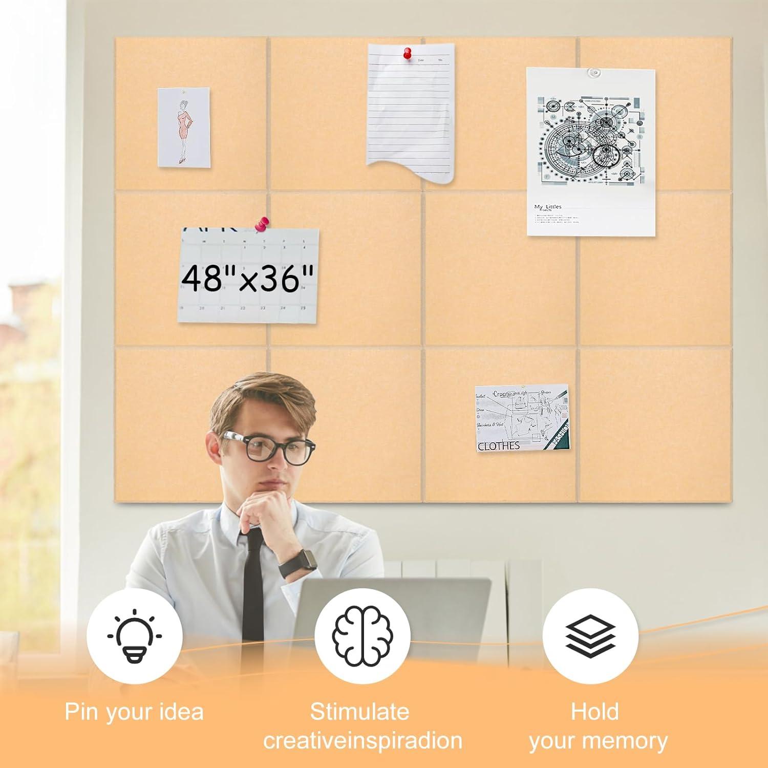 Paquete de 12 Paneles Acústicos HWLIYUTAI 30.48x30.48cm Camel