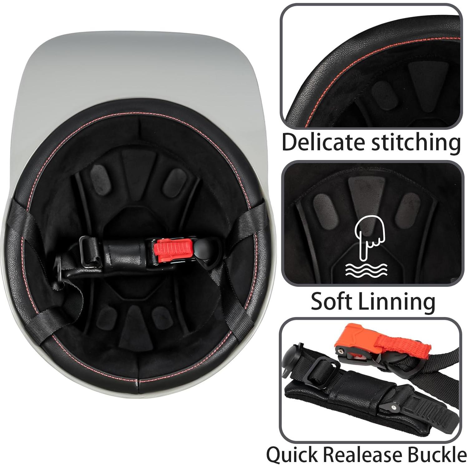 Casco Estilo Béisbol Yesmotor Mediano Fibra de Carbono