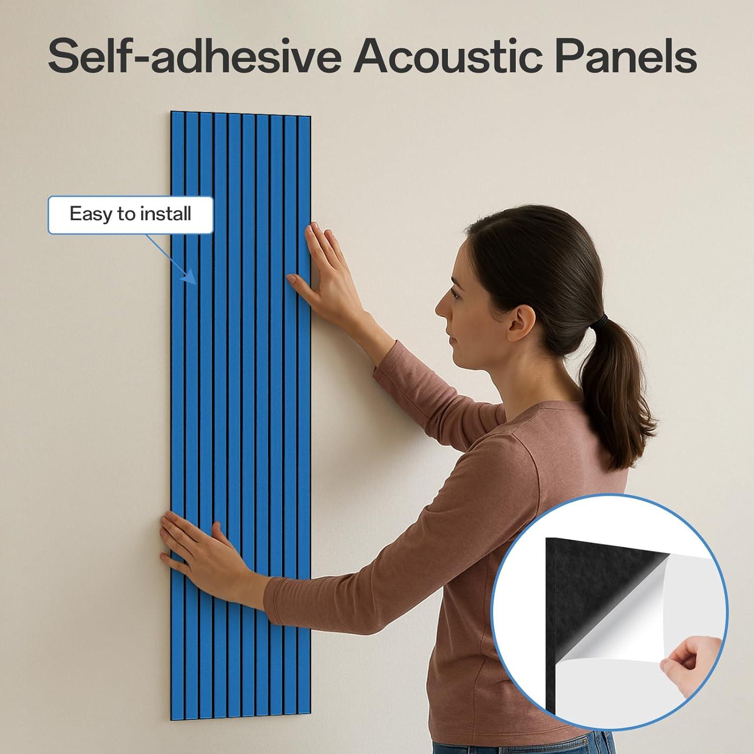 Paneles Acústicos 122x30 cm Keemute Paquete de 10 Azul