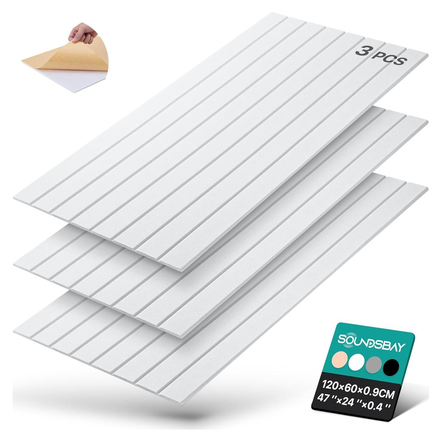 Paneles Aislantes Acústicos Autoadhesivos Soundsbay 3 Pzas 120x60cm