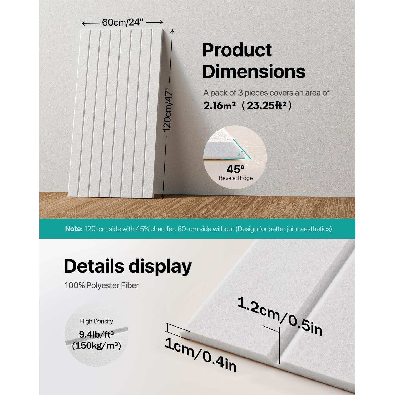 Paneles Aislantes Acústicos Autoadhesivos Soundsbay 3 Pzas 120x60cm