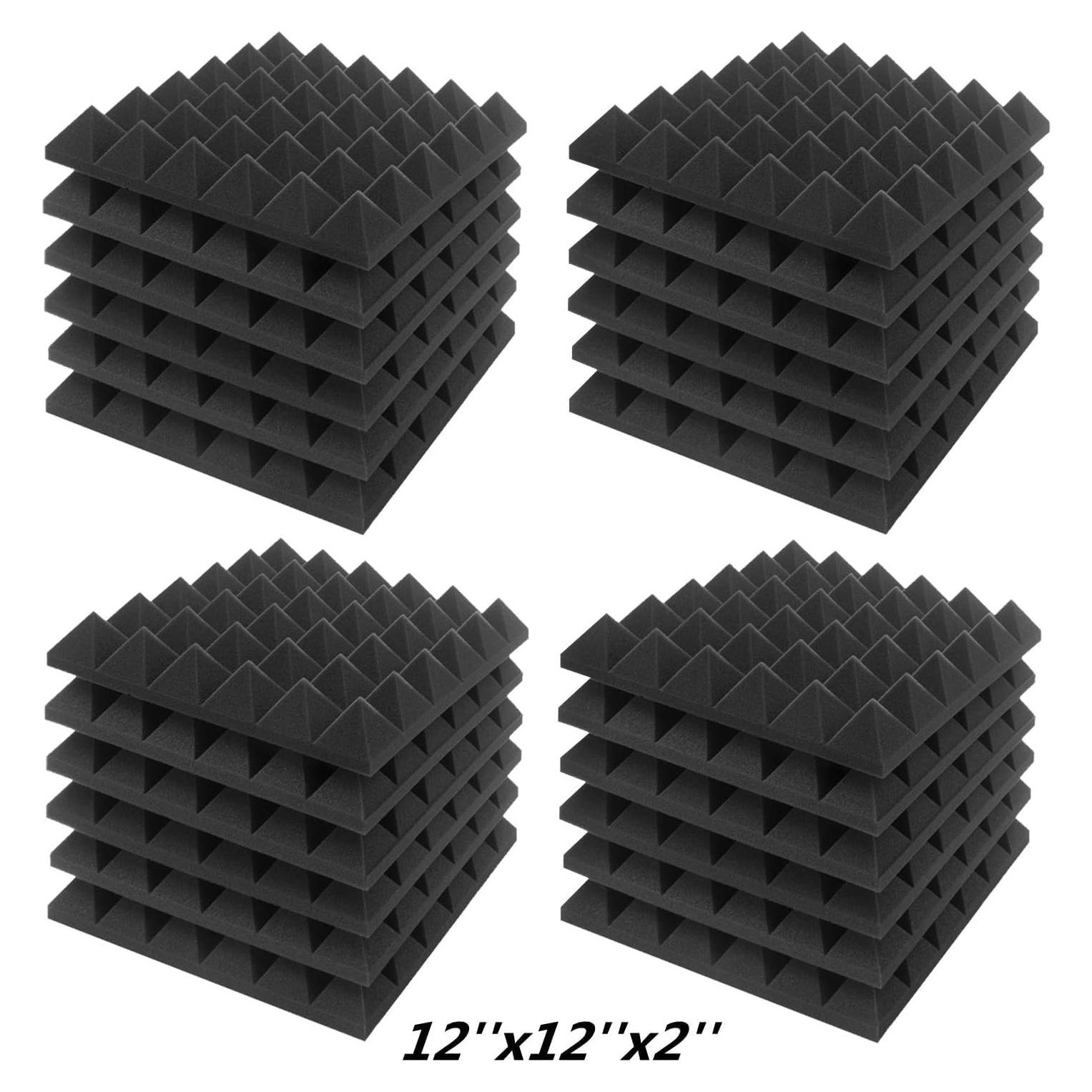 Paneles Acústicos JBER 24 Piezas 5cm Insonorizantes Pirámide