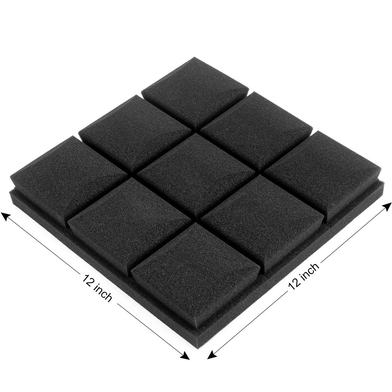 Paneles Acústicos JBER 24 Piezas 30.48x30.48x5.08 cm Negro